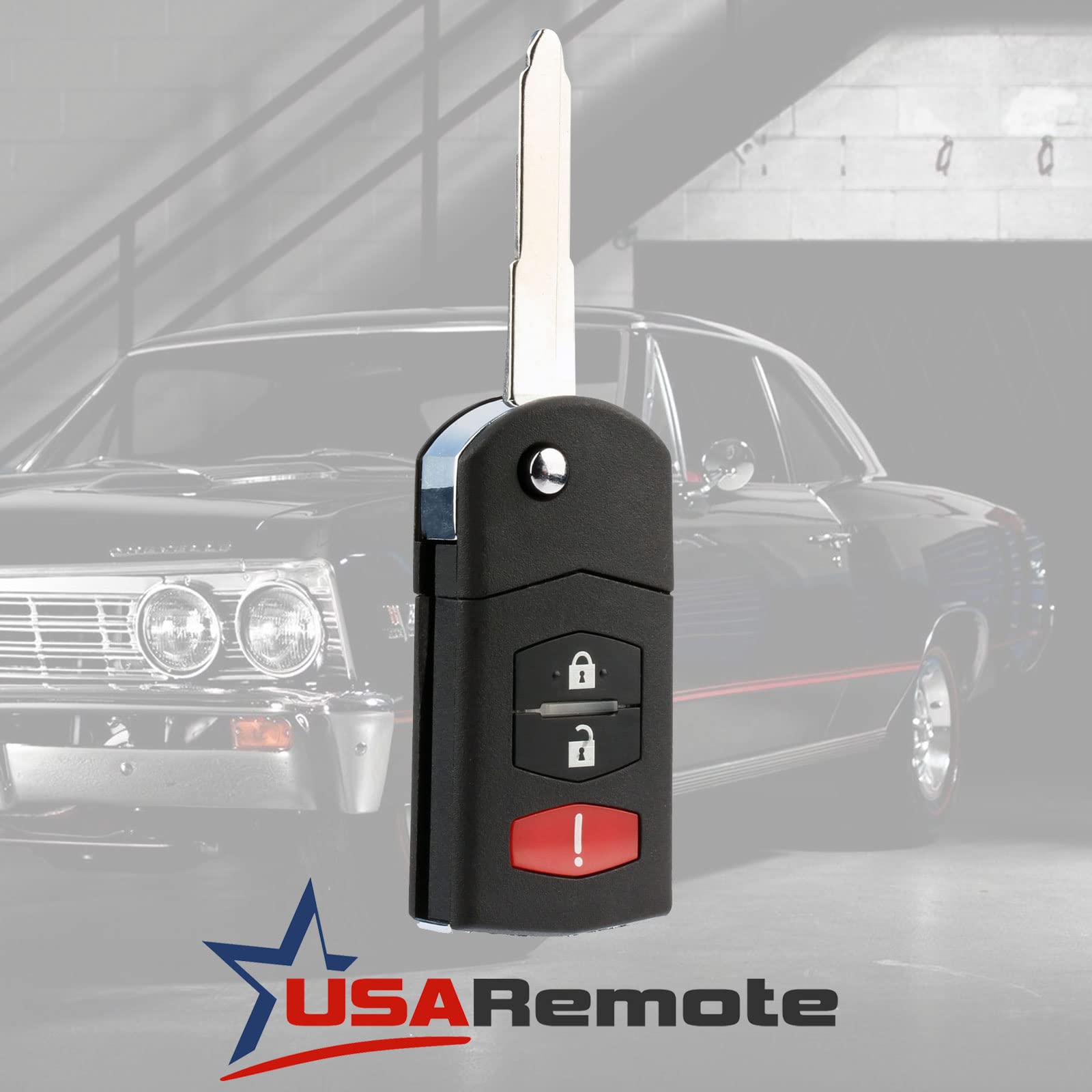 Key Fob Fits Mazda 2 / Mazda 5 / Cx-7 / Cx-9 Flip Keyless Entry Remote (Bgbx1T478Ske125-01)