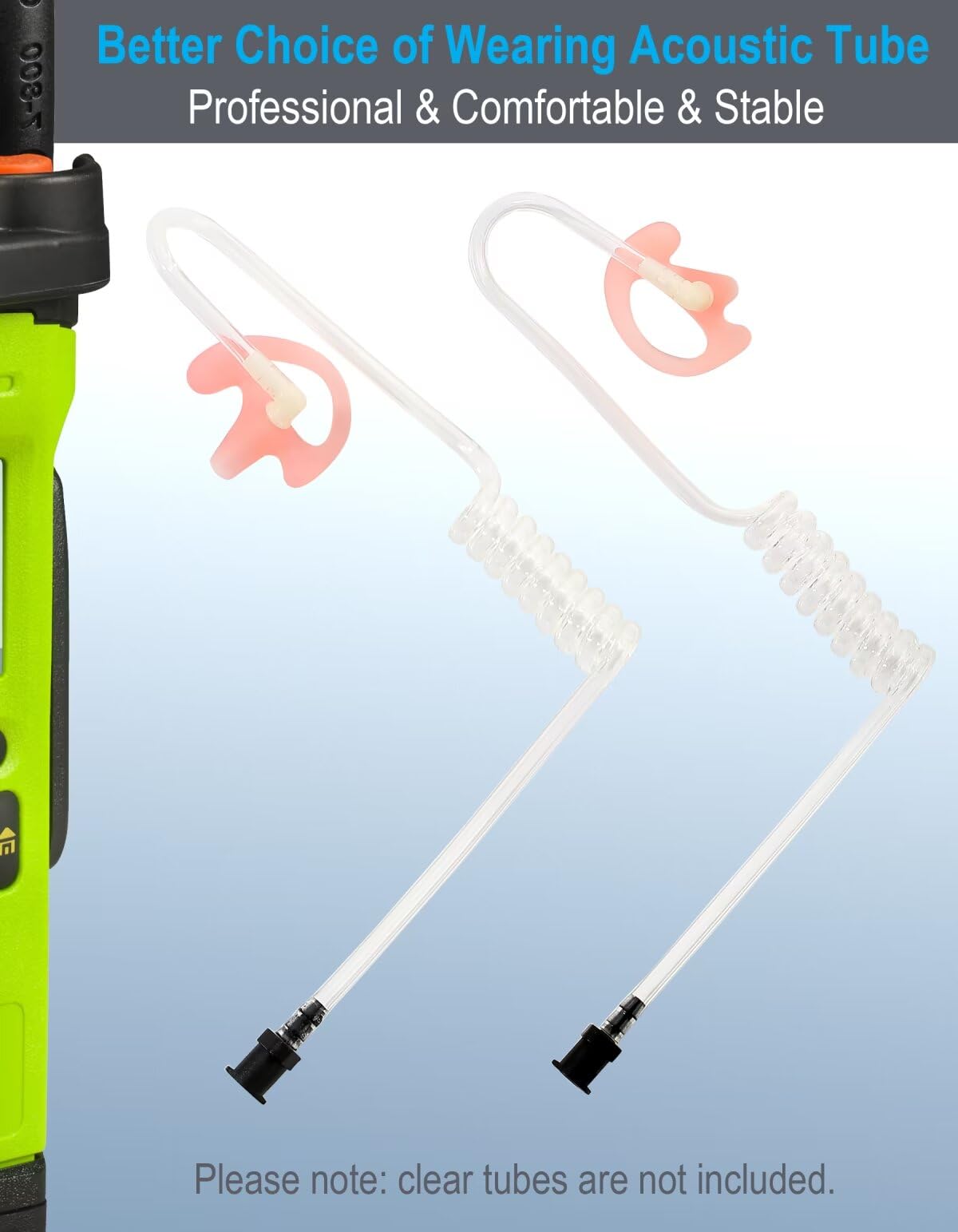 Commountain Soft Earmold For Walkie Talkie Acoustic Tube Earpiece, Silicone Ear Buds Earplug Compatible For Motorola Kenwood Baofeng Coil Tube Earpieces Etc, 6 Pack