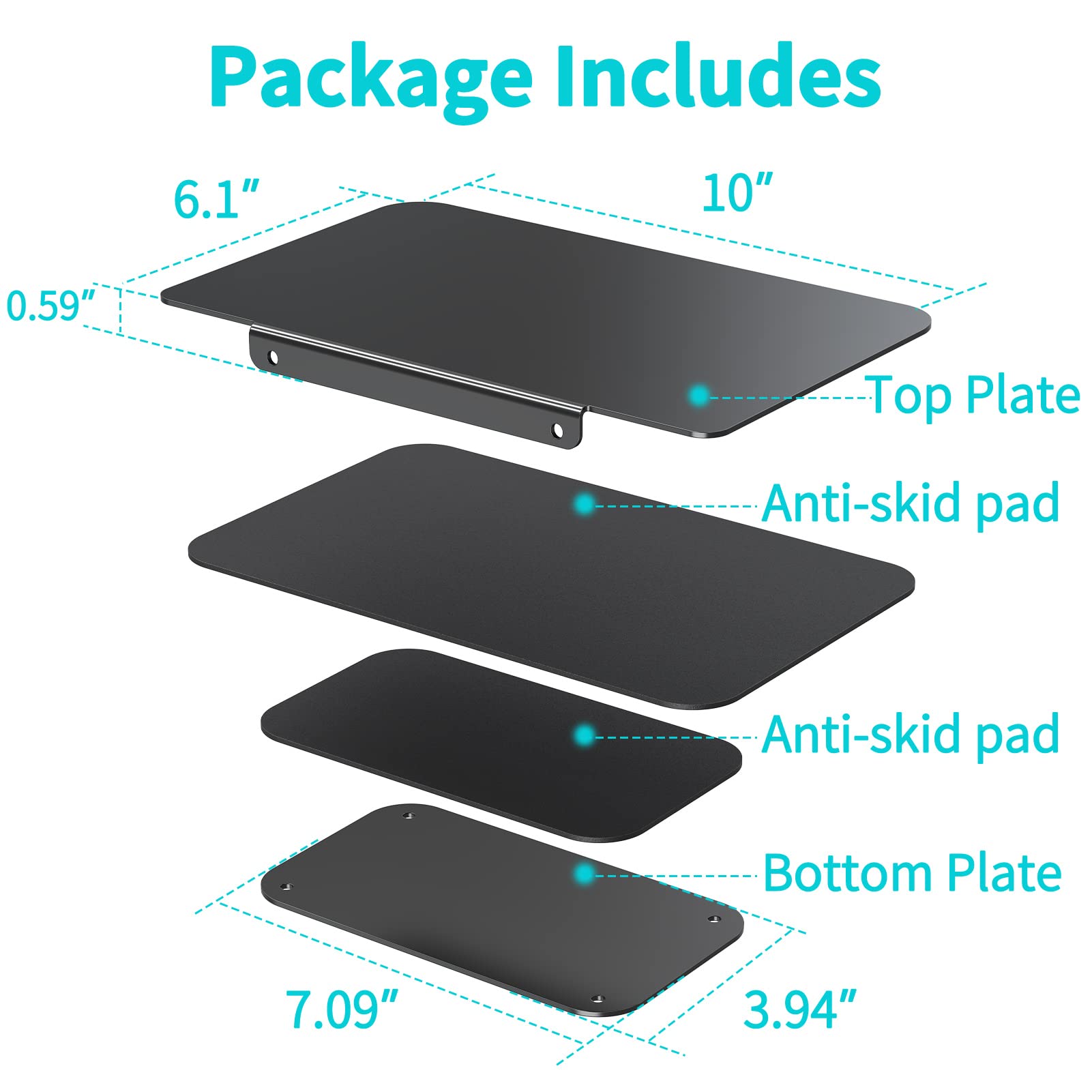 Mount Pro Monitor Mount Reinforcement For Thin Desk And Other Fragile Table Tops, Steel Bracket Plate Fits Monitor Arm And Monit