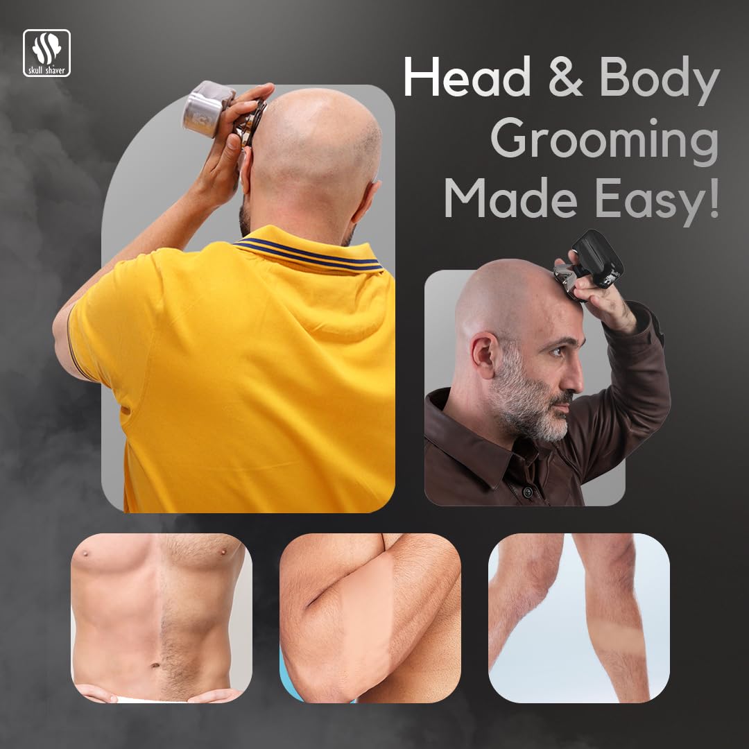 Skull Shaver Pitbull Silver PRO SX5 Head & Face Shaver - Compact Size, No Travel Pouch, Model PBSX5-UK