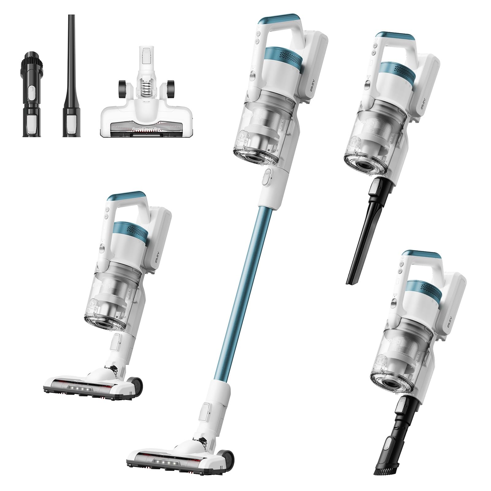 Eureka Rapidclean Pro Cordless Cleaner For Hard Floors Lightweight Vacuum Led Headlights, Convenient Stick And Handheld Vac, Blu