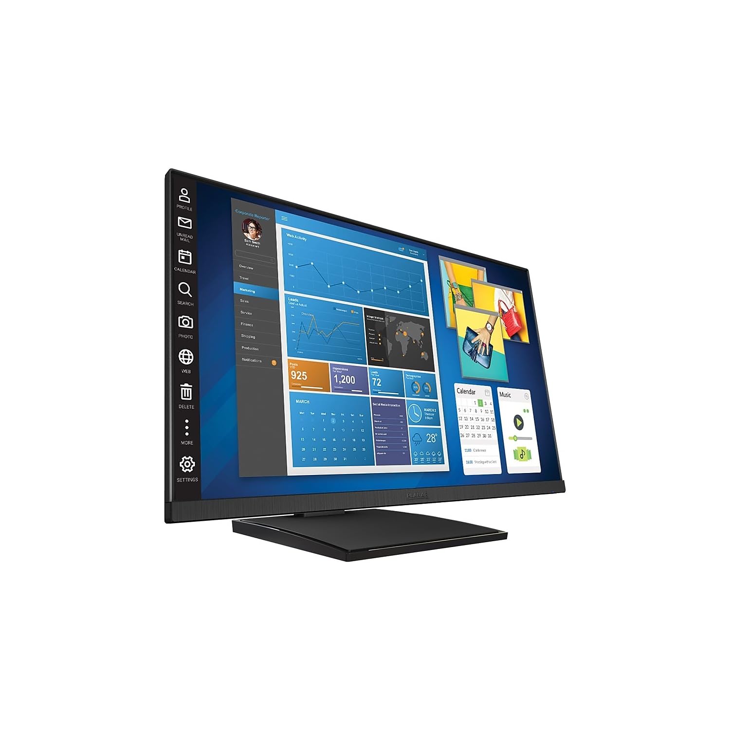 Planar Helium PCT2435 Touch Screen 24 LED LCD Full HD Resolution Monitor