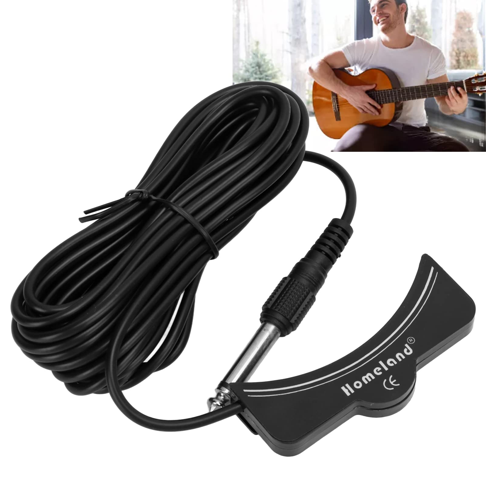 Classical Acoustic Guitar Pickup, Sound Hole Pickup Guitar High Sensitivity Low Noise Arc Sound Hole Accessories Gmb309B Sportin