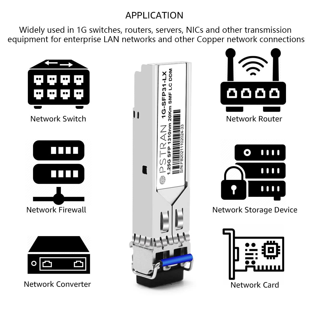 Opstran 1000Base Lx/Lh Sfp Optical Transceiver Module Compatible With Palo Alto Networks Pan Sfp Lx/Lh 1310Nm 20Km Ddm Duplex Lc Smf