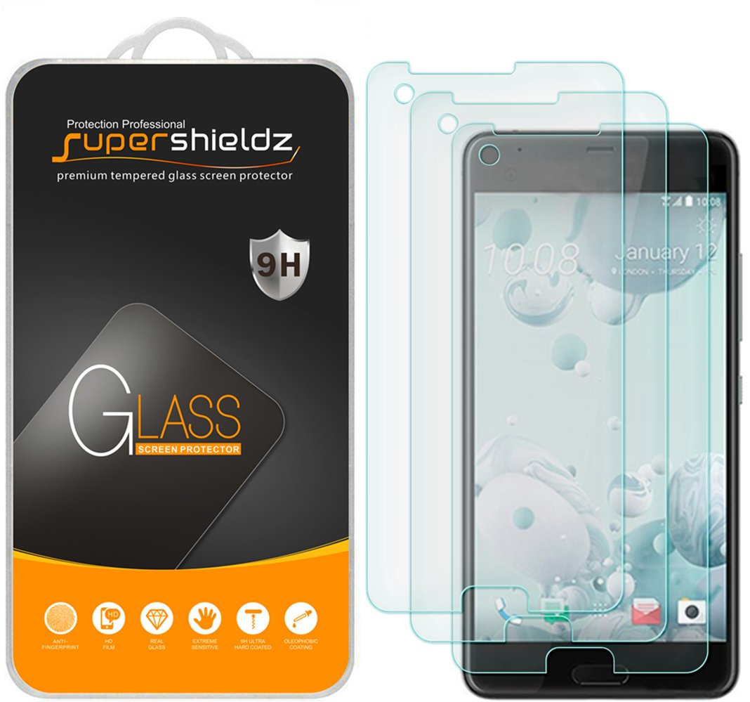Supershieldz (3 Pack) Designed For Htc U Ultra Tempered Glass Screen Protector, Anti Scratch, Bubble Free