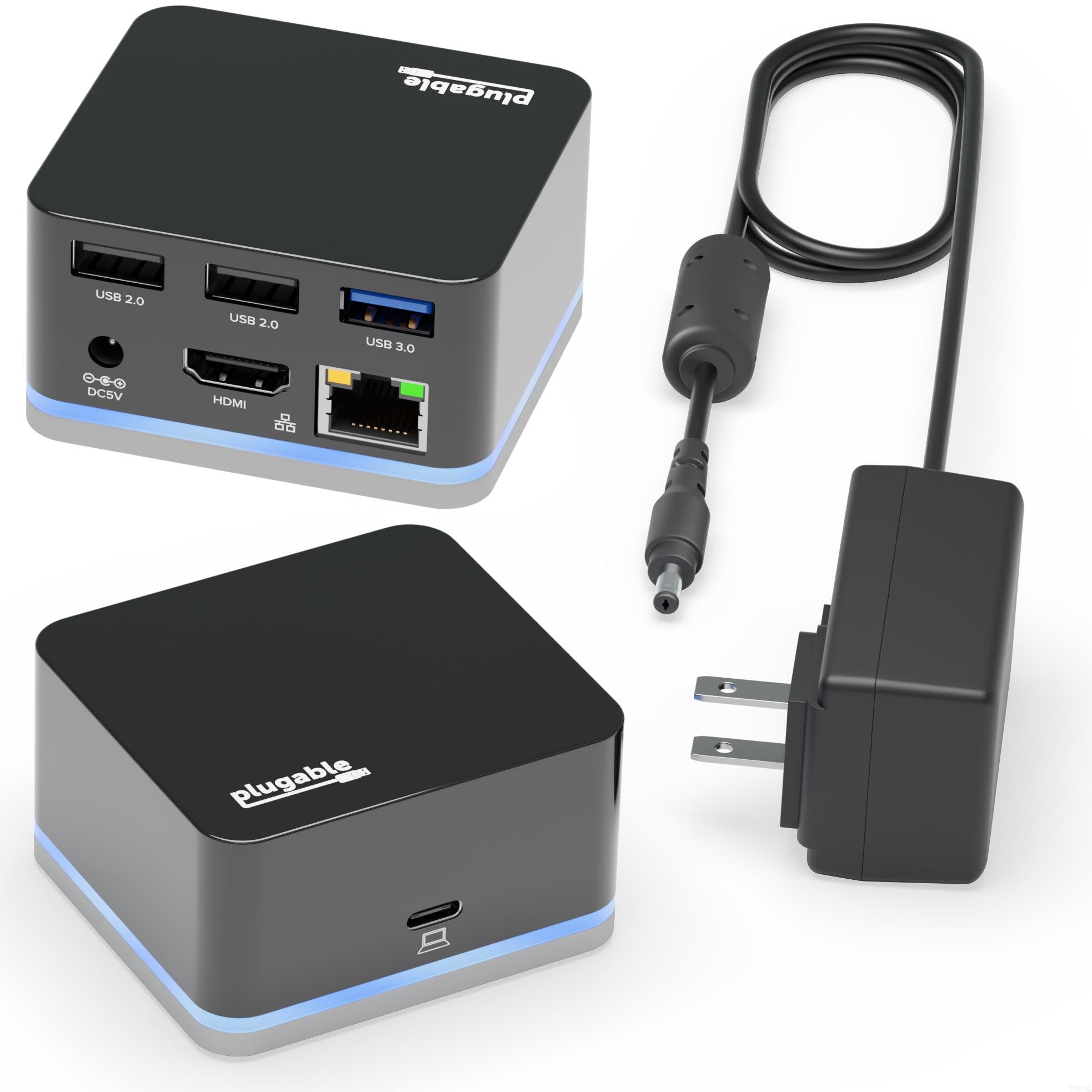 Plugable USB C Cube - Wired Mini Docking Station, Compatible with Thunderbolt 3 Ports and Specific USB-C Systems - Driverless (N