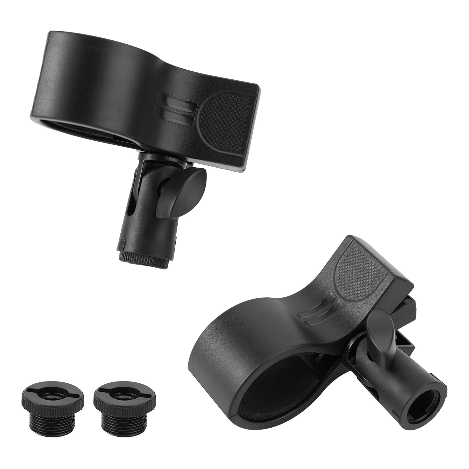 2pcs Large Microphone Clip Holder, Adjustable Mic Clamp for Microphones with Outer Diameter Range 1.26-2.36in with Screw Adapter