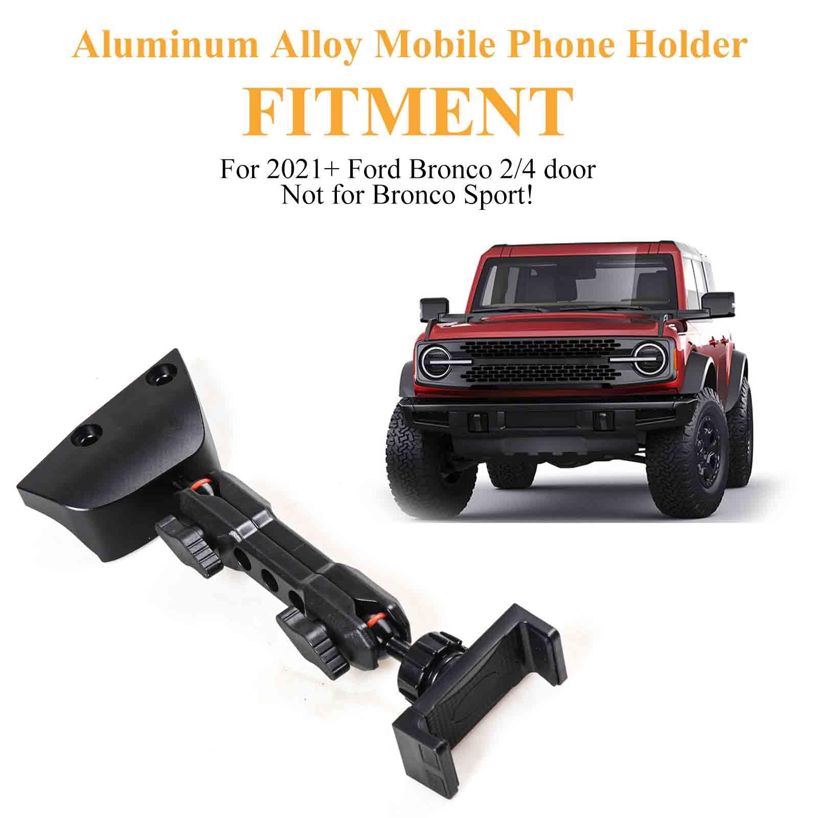 Jhd-Togo For Bronco Dash Phone Holder,Driver Side Phone Mount,Adjustable Aluminum Alloy & Abs Phone Mount Interior Accessories F