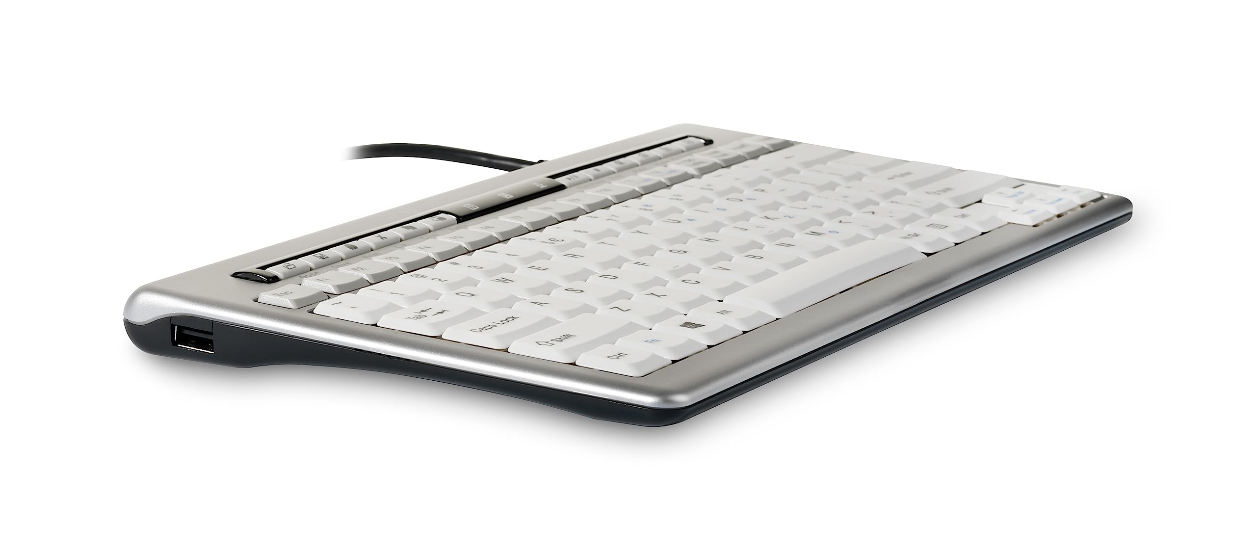 BakkerElkhuizen S-Board 840 Ergonomic Keyboard - Classic Silver, Plastic, Model BNES840DUS