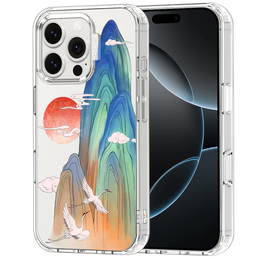 MOSNOVO for iPhone 16 Pro Case, Shockproof Military-Grade Protection 6.6ft Drop Tested, Clear Phone Case for iPhone 16 Pro, Cele