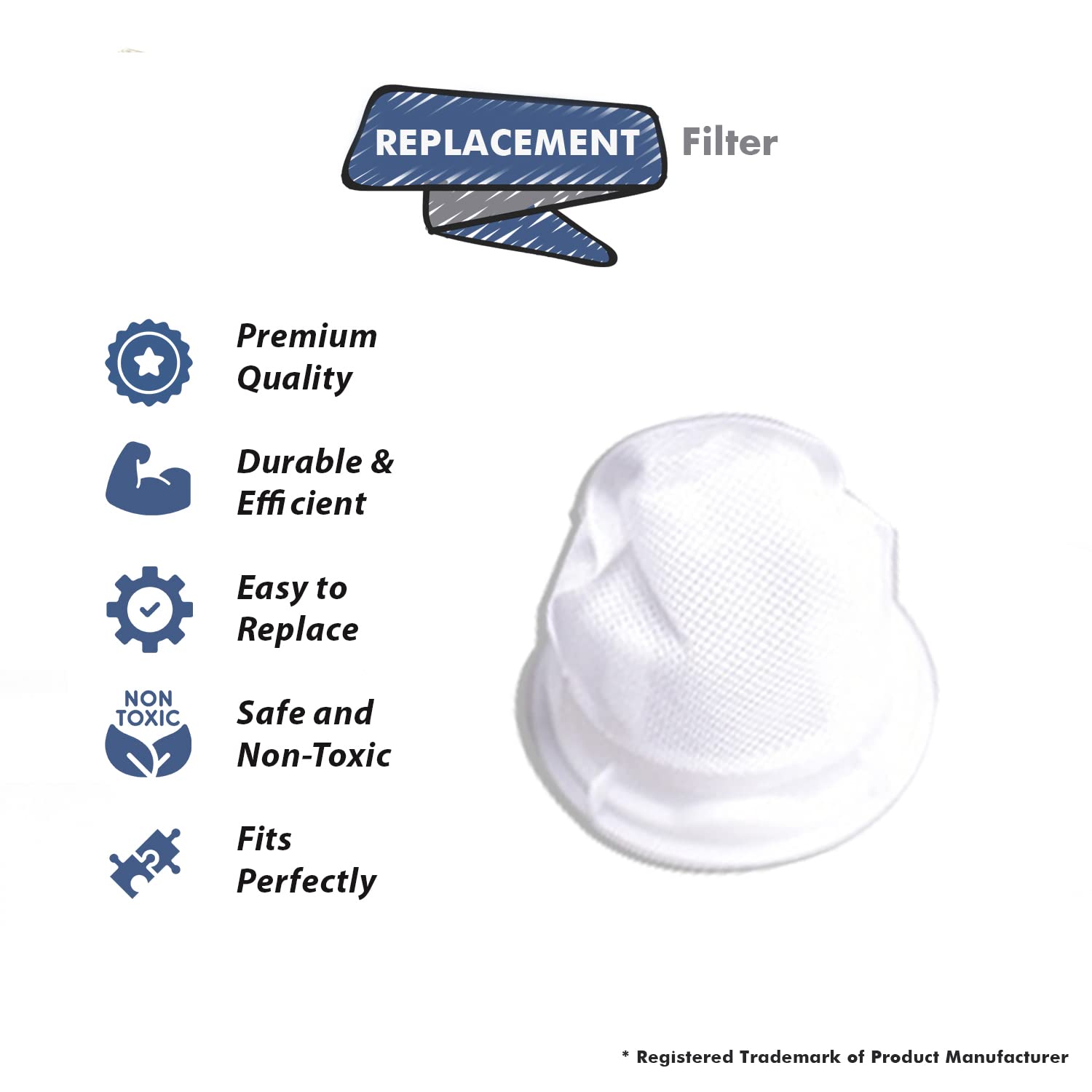 Replacement Part For Bissell Filter Fits Feather Weight 3106K, 3106L, 3106P, 3106A, 3106Q, 2562E, 3105, 3106, 31061 Vacuum Clean