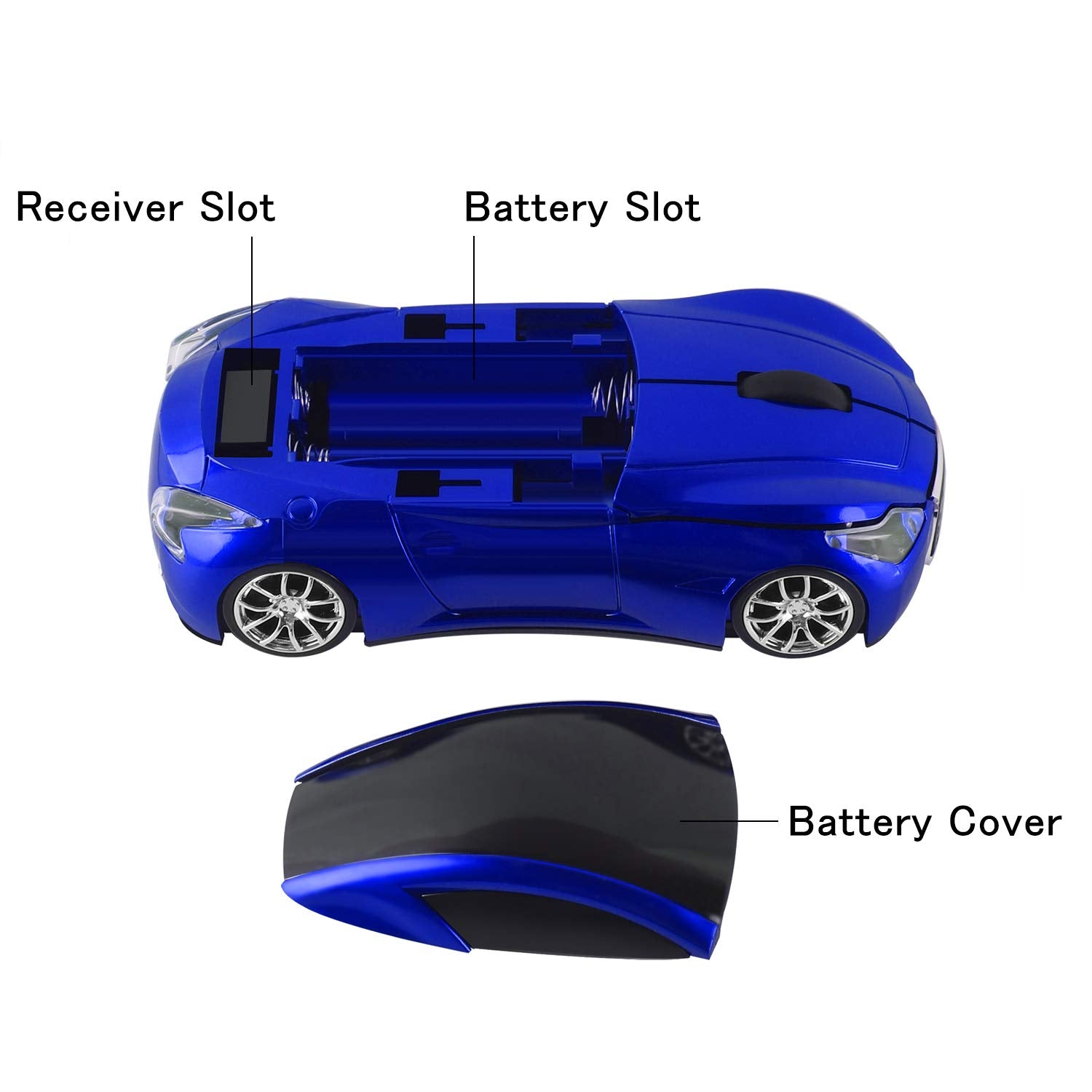 Usbkingdom Cool Sport Car Shape 2.4Ghz Wireless Mouse Optical Cordless Mice With Usb Receiver For Pc Laptop Computer 1600Dpi 3 B