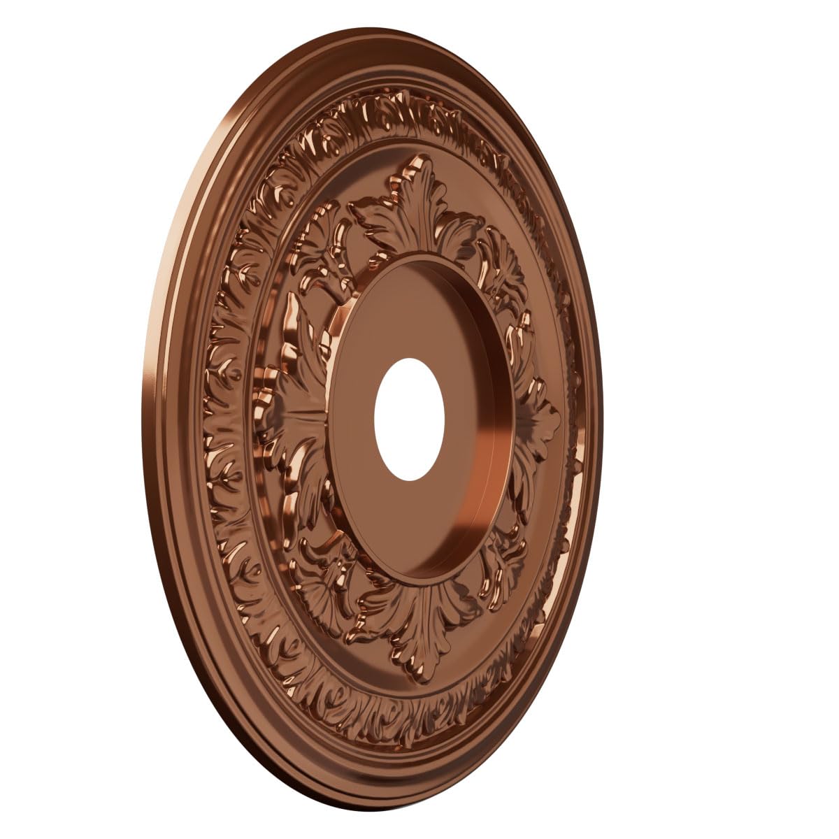 22Od X 3 1/2Id X 1P Baltimore Thermoformed Pvc Ceiling Medallion (Fits Canopies Up To 7 3/4), Bright Coat Dark Bronze