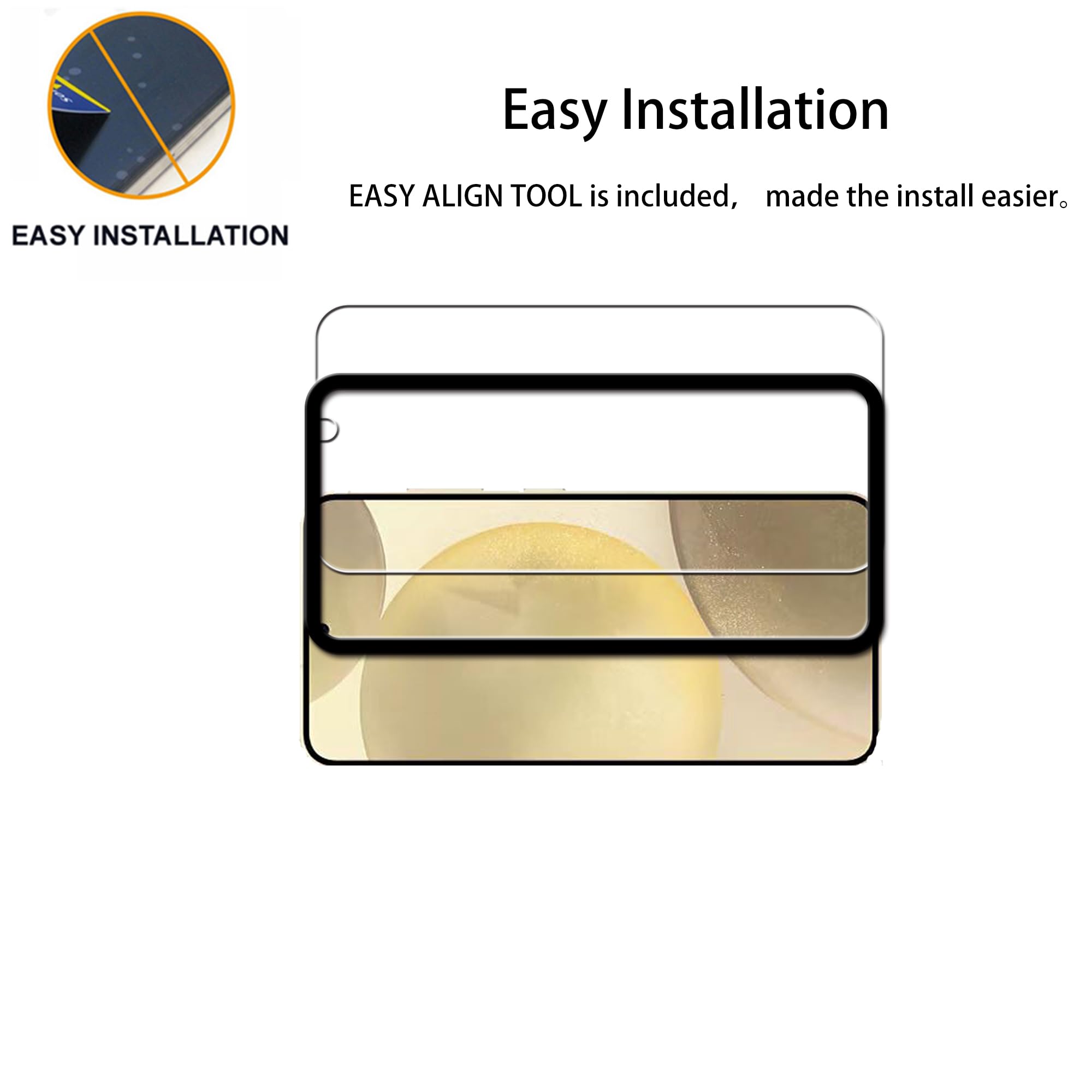 Hkkais Screen Protector For Samsung Galaxy S24 5G Tempered Glass 2 Pack Camera Lens Protector Film 2 Pack With Easy Alignment To