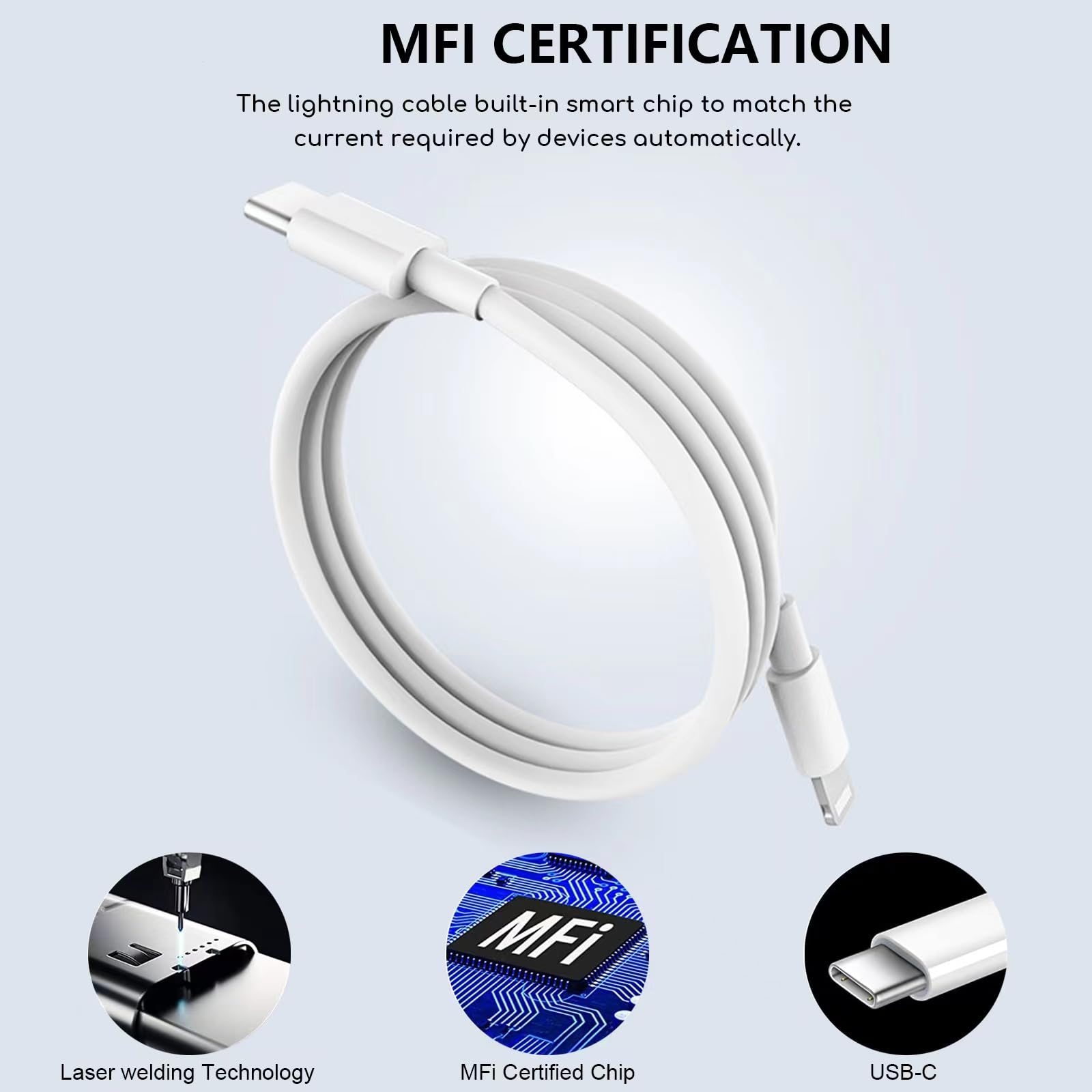 Fast Charger Iphone, Iphone 14 13 12 Charger,20W Usb C Charger Fast Charging Wall Charger Block With Rapid Type C To Lightning C