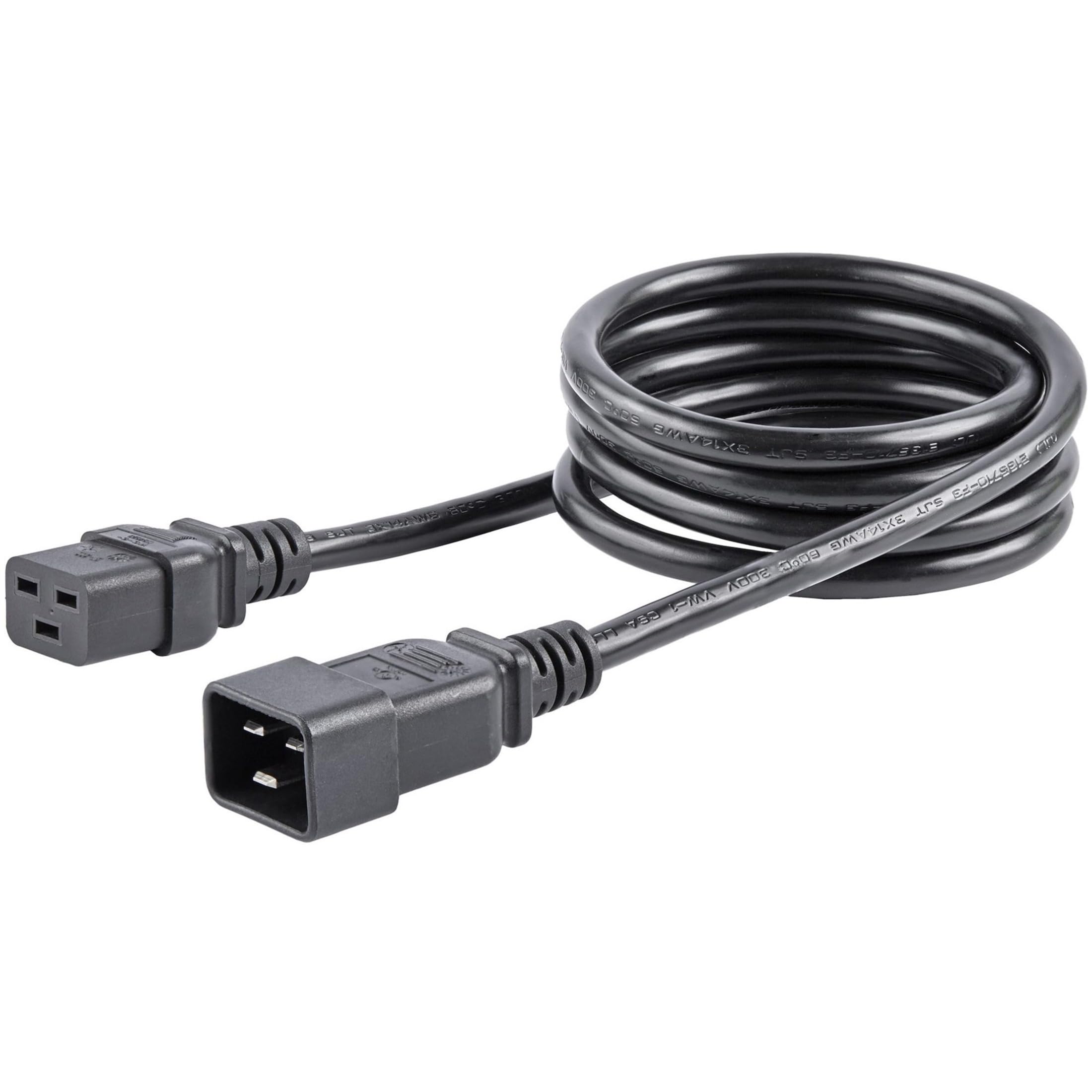 Startech.Com 6 Ft Heavy Duty 14 Awg Computer Power Cord   C19 To C20   14 Awg Power Cable   Iec 320 C19 To Iec 320 C20 Extension