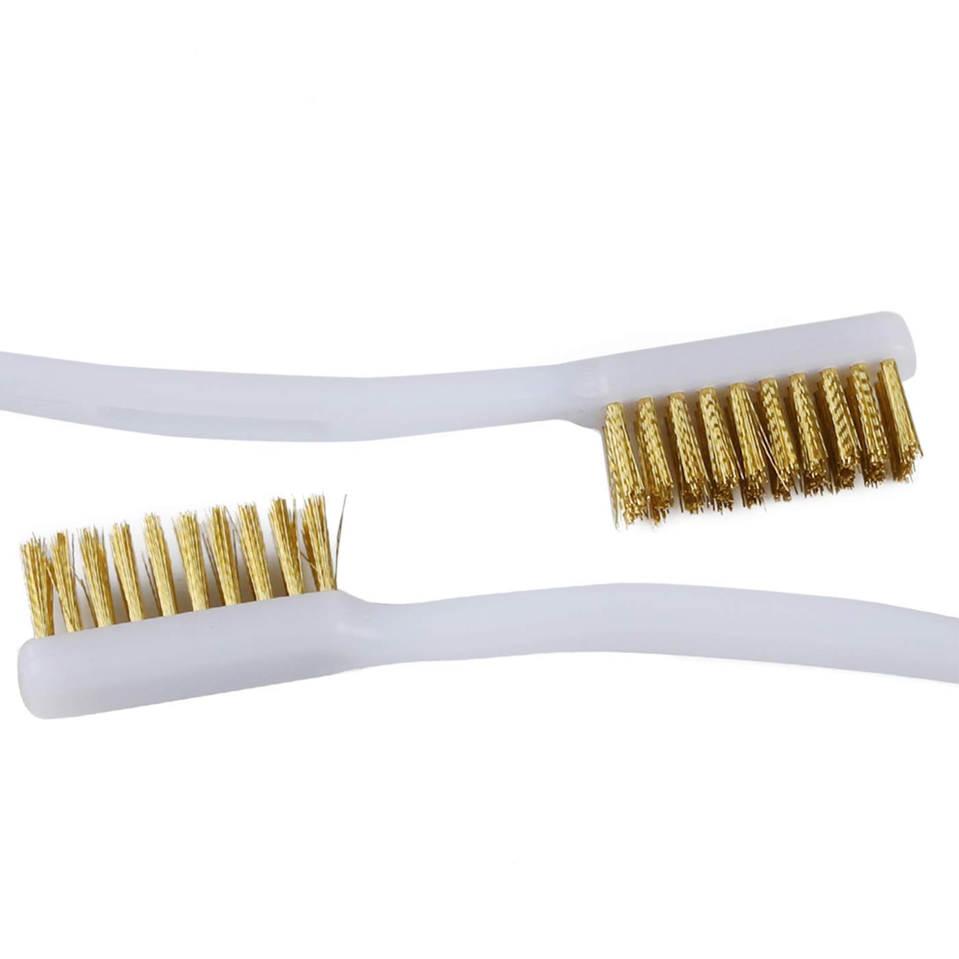 Bczamd Imdinnogo 3D Printer Nozzle Cleaning Brass Wire Toothbrush Tool Brass Brush Handle Hot End Cleaning Toothbrush (2Pcs)