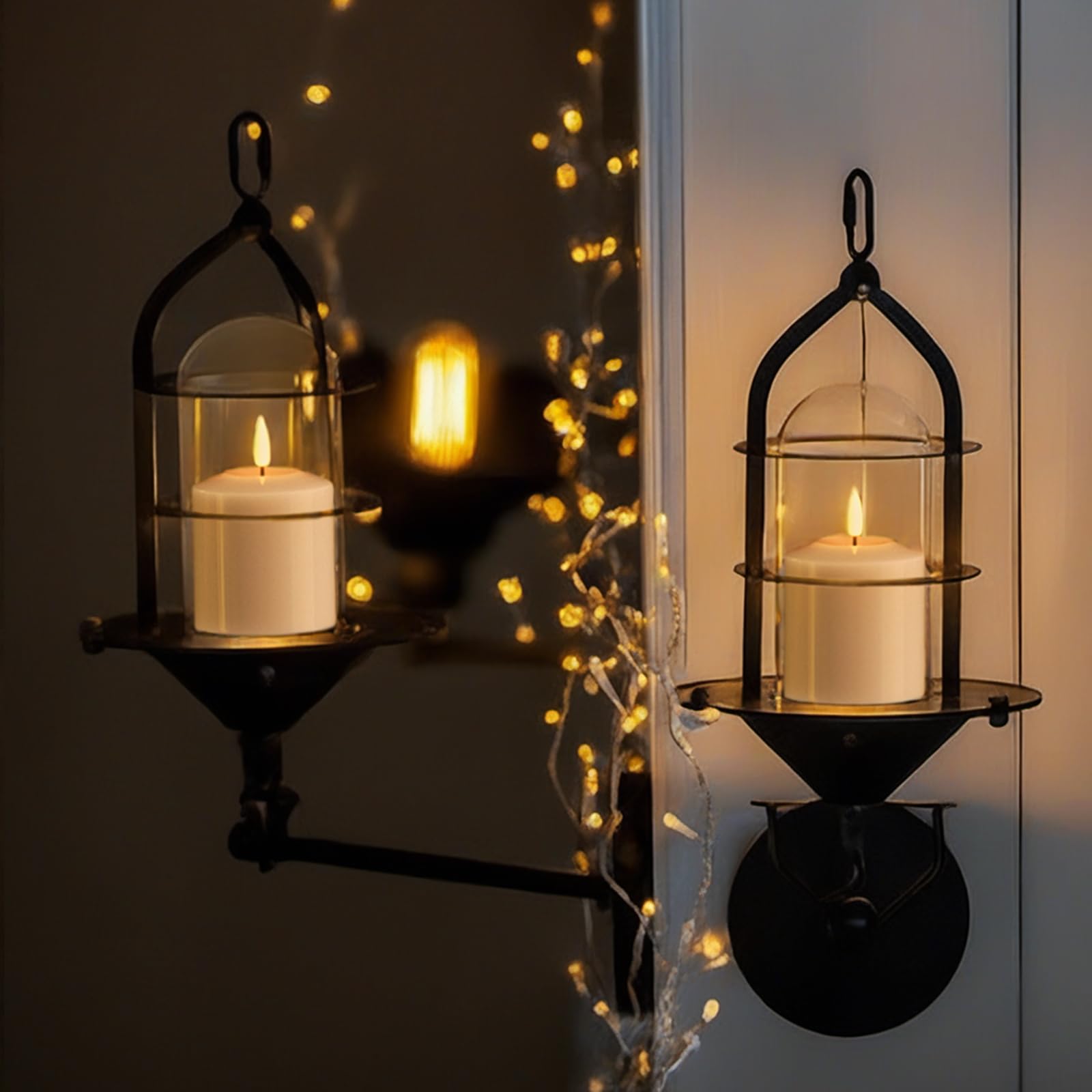 Genswin Flameless Pillar Candles Flickering With Timer, Battery Operated Real Wax Led Votive 3D Wick Candles 6 Pack White(Batter