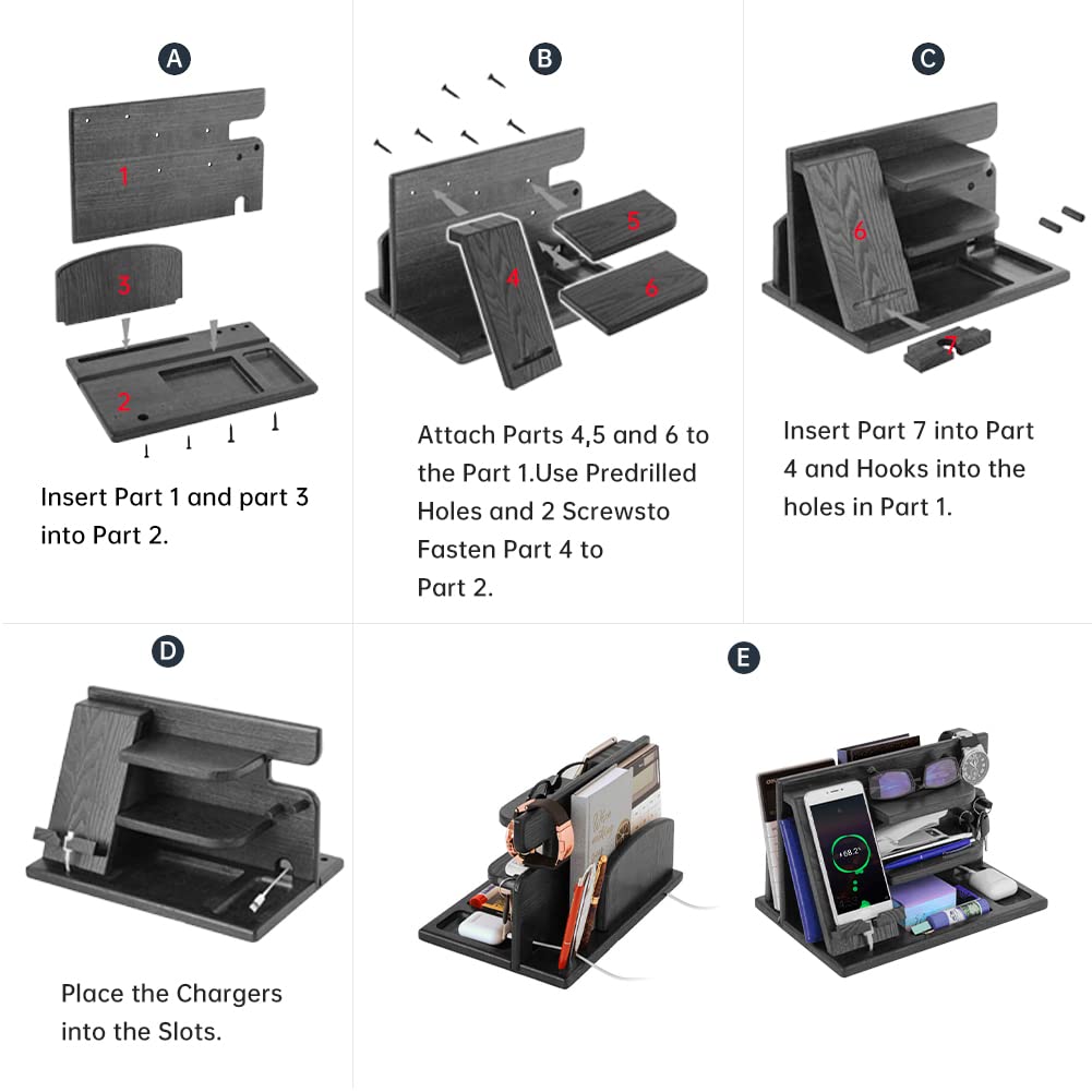 Gifts For Men Wood Phone Docking Station For Mens Gifts For Christmas Husband Anniversary Dad Birthday Gifts For Men Or Dad - Ni