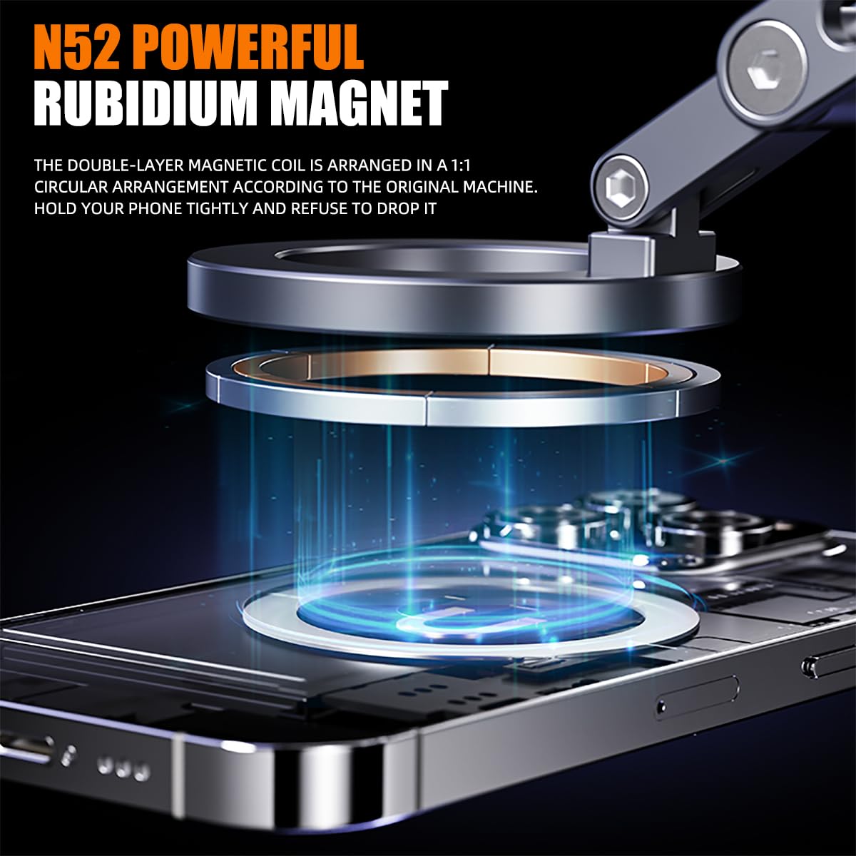 Zcchesong Upgraded Three Axis Adjustable Electric Vacuum Suction Phone Holder,360 Rotation Suction Phone Mount Hands-Free Phone