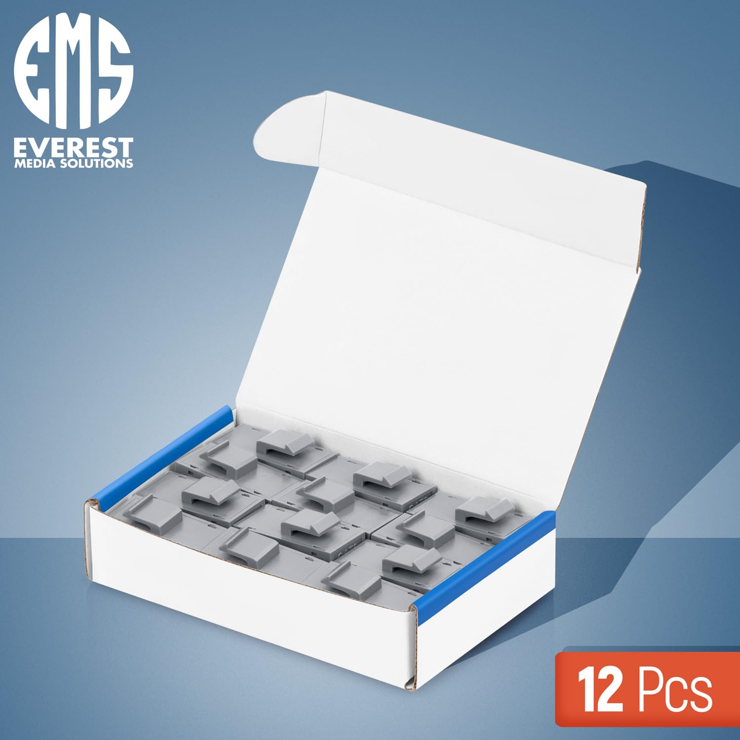 Everest Media Solutions Rj45 Cat6 Keystone Coupler In Gray   12 Pack   Female To Female Ethernet Keystone Jack For Standard Wall