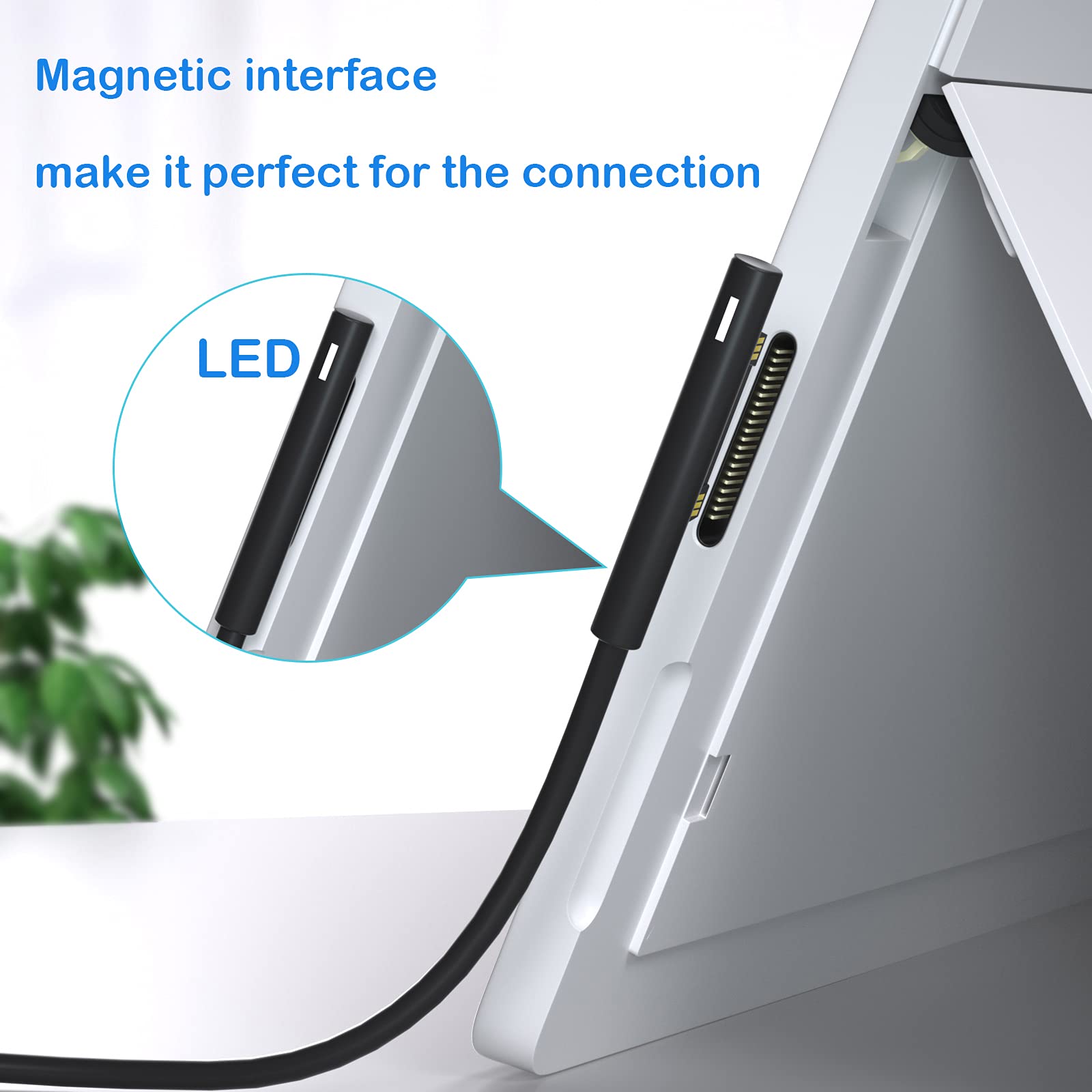 Surface Pro Car Charger 15V2.58A Surface Car Adapter For Microsoft Surface Pro 3/Pro 4/Pro 5/Pro 6/ Pro 7/Pro X Tablet, Surface Book, Surface Go, Surface Laptop ?4.9Ft?