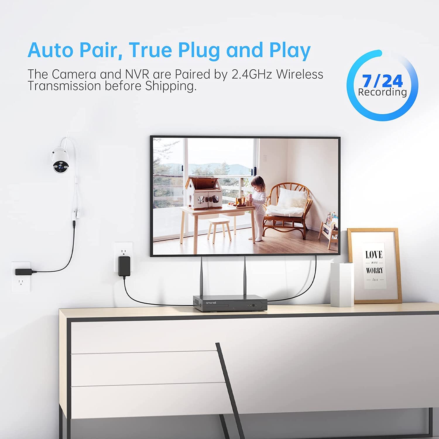 [5Mp Hd,Audio] Smonet Wifi Security Camera System,3Tb Hard Drive,8Ch Home Surveillance Dvr Kits,8 Packs Outdoor Indoor Ip Camera