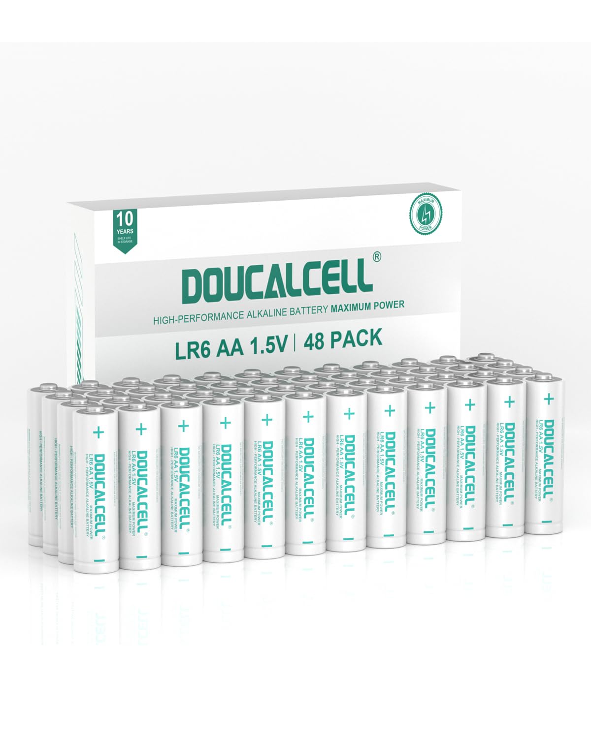 Doucalcell Aa Batteries 48 Pack, Maximum Power Ultra Long Lasting Double Aa Battery, High Performance 1.5 Volt Alkaline Batterie