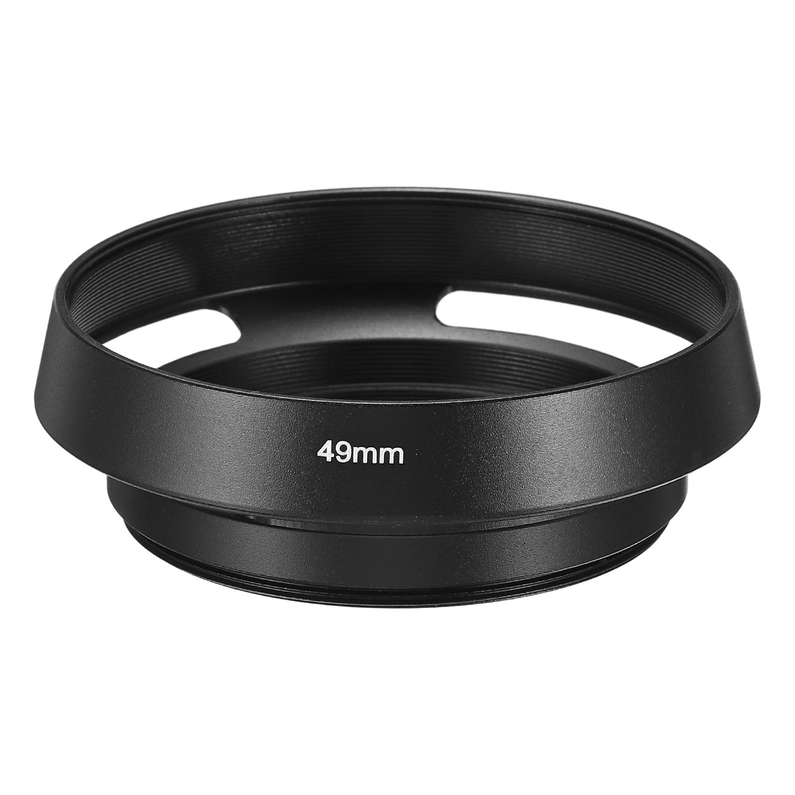 Patikil 49Mm Lens Hood, Standard Vented Matte Surface Anti Reflective Inside Hood With Cleaning Cloth For Camera Lens, Black For