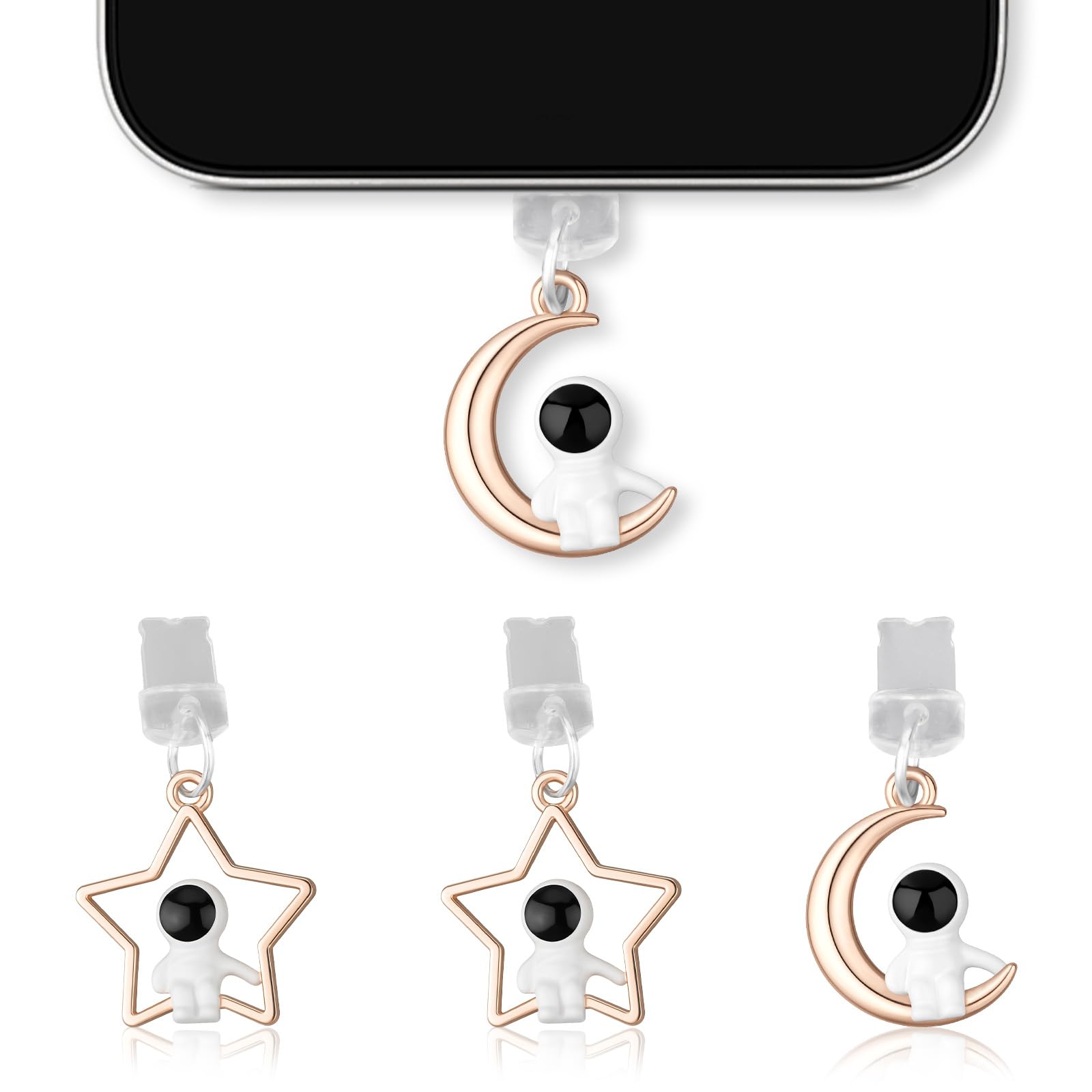 4pcs Charms for E-Reader, Creative Decor Dust Plugs Charms, Compatible with Kindle or Mobile Phone with Type C Charging Port Dec
