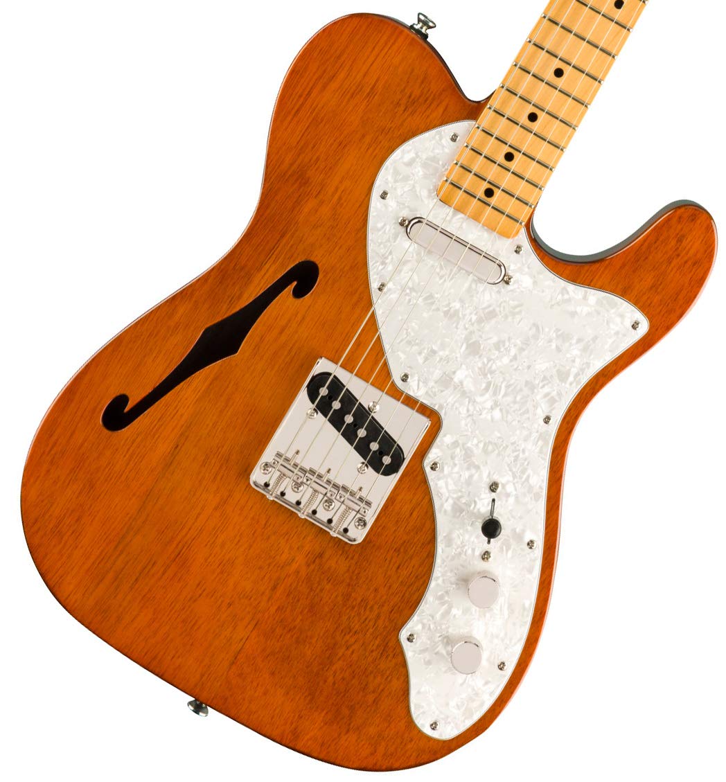 Fender Squier Classic Vibe 60s Thinline Telecaster Electric Guitar, Natural, Maple Fingerboard