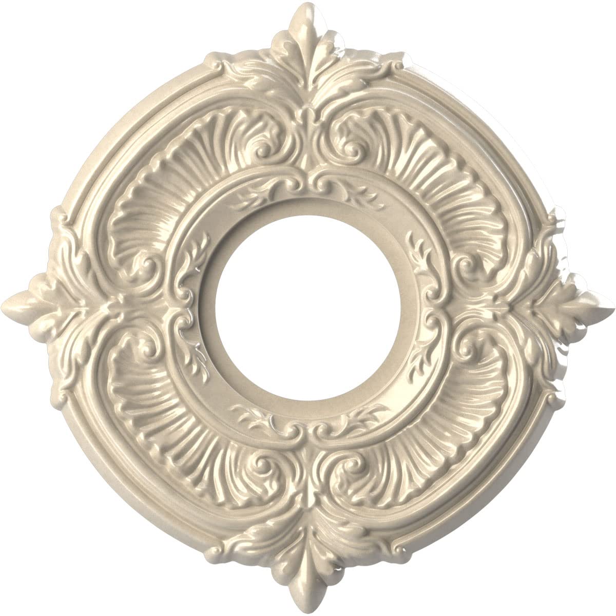 Ekena Millwork CMP10ATEPE Attica Thermoformed PVC Ceiling Medallion (Fits Canopies up to 4 1/8), 10OD x 3 1/2ID x 3/4P, Universa