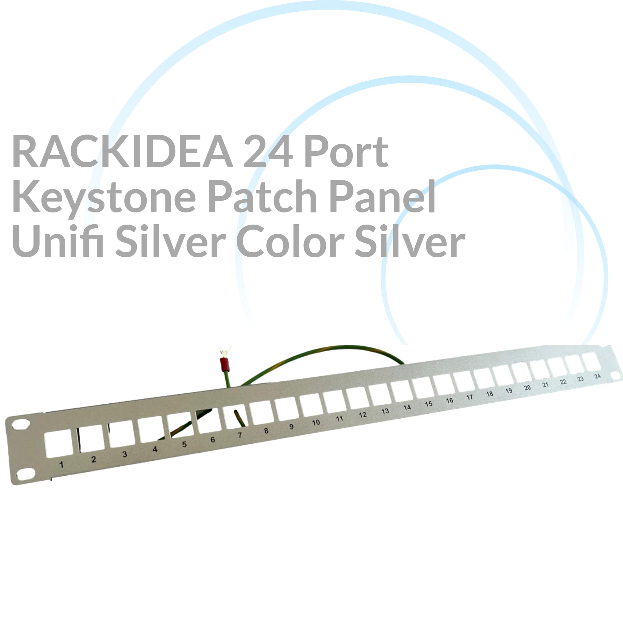 Rackidea 24 Port Keystone Patch Panel (Blank Patch Panel For Keystone Jacks/Keystone Panel) Unifi Silver Color Silver