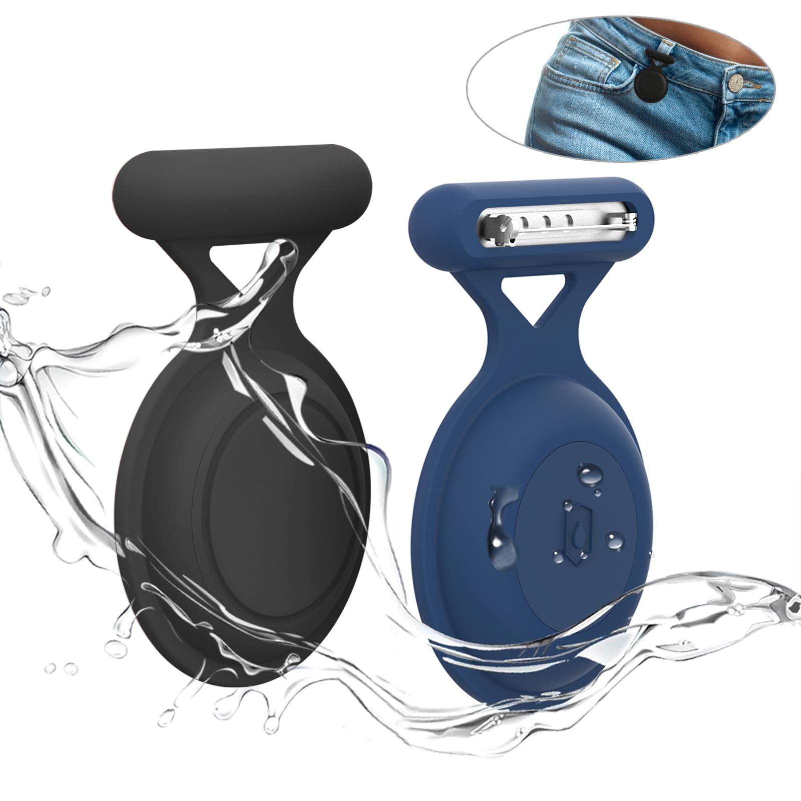 Aircawin For Airtag Holder Case With Brooch Pin,2 Packs Waterproof Hidden Airtag Case For Kids,Item Locator,Anti Lost Gps Tracke