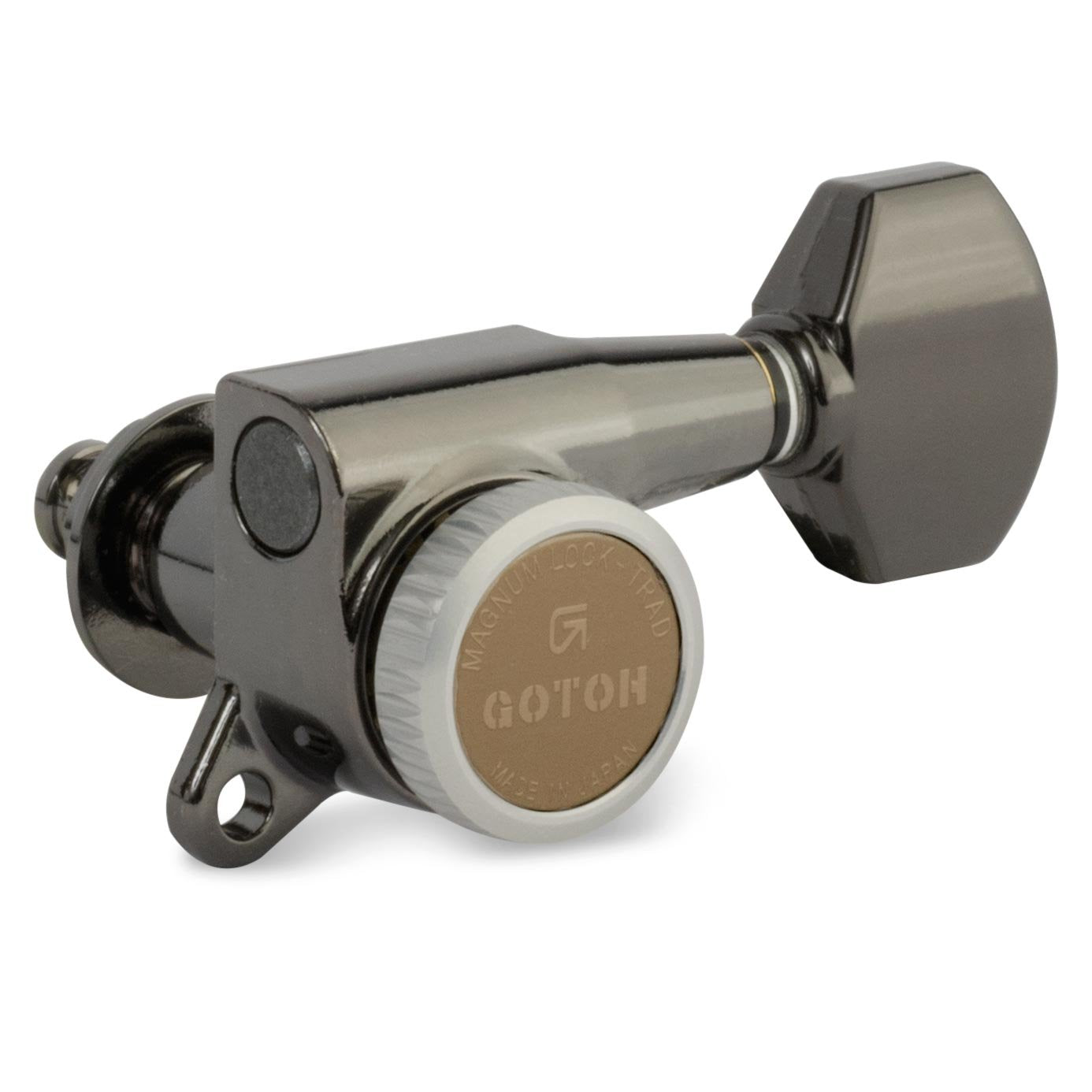 Gotoh Magnum Lock Trad 6 In Line Guitar Tuners, Cosmo Black