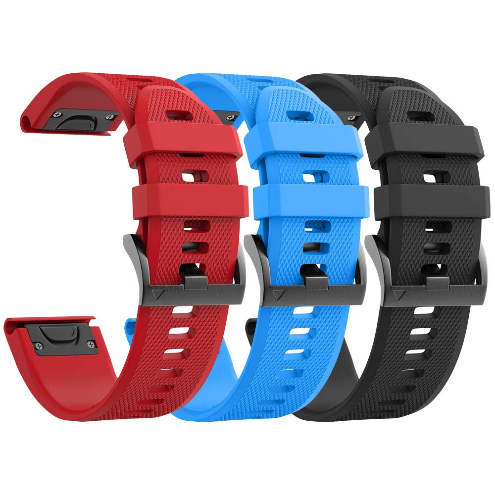 ANCOOL for Fenix 5/6/7 Band 22mm Soft Silicone Watch Bands Compatible With Garmin Fenix 5 Plus/6 Pro/8 47mm/7 Pro/Approach S60/S