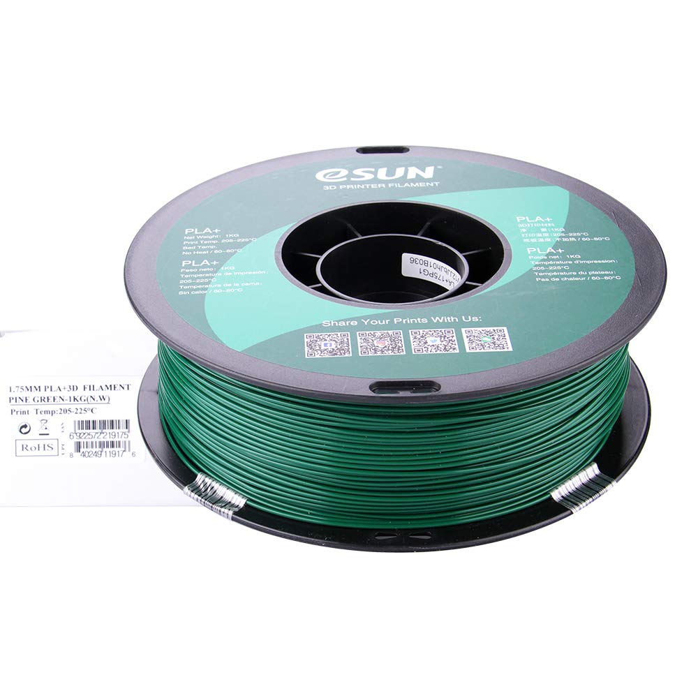 Esun Pla Pro (Pla+) 3D Printer Filament, Dimensional Accuracy +/  0.03Mm, 1Kg Spool, 1.75Mm, Pine Green, Pantone 343C