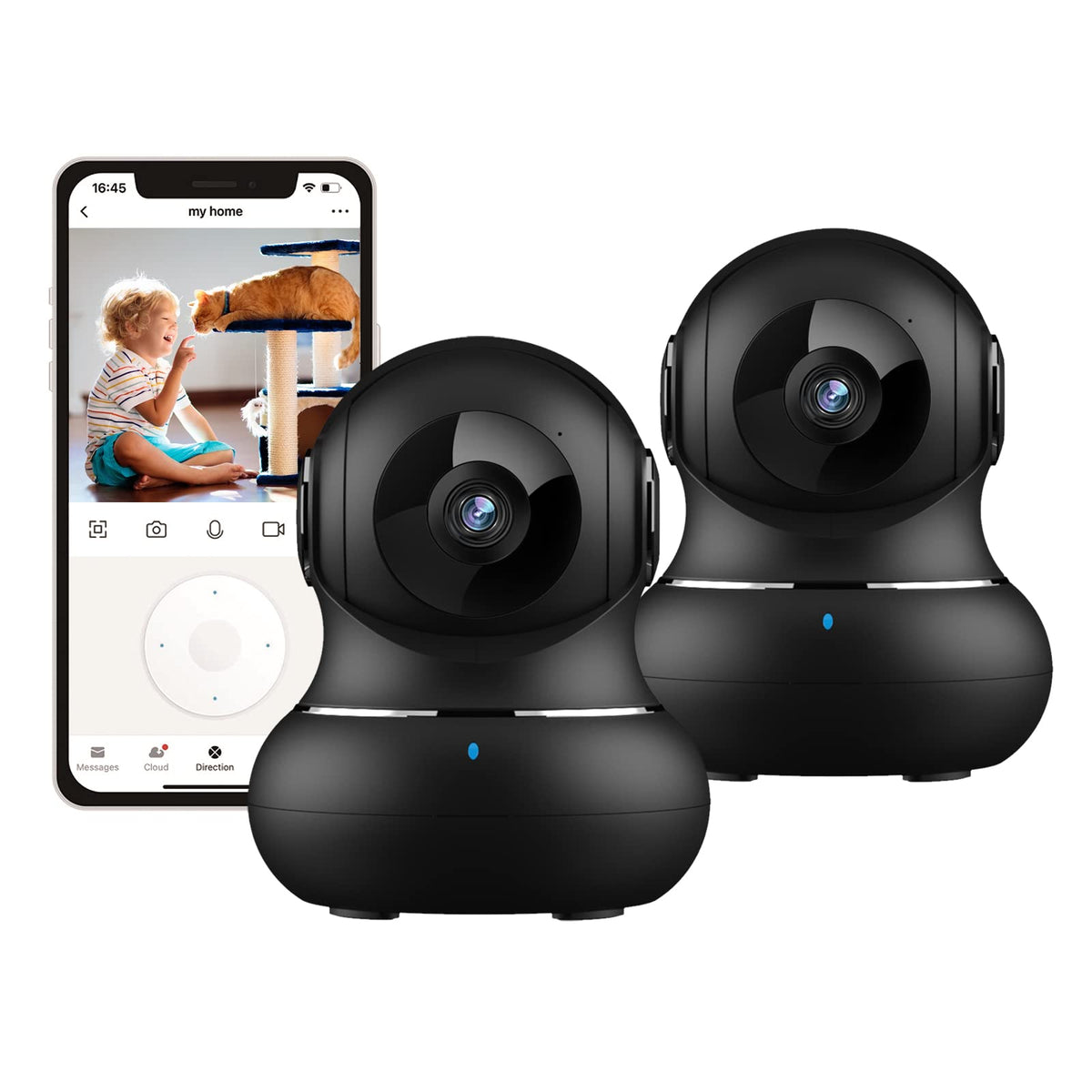 2K Indoor Camera, Litokam 360 Pan/Tilt Cameras For Home Security, Pet Camera With Phone App, Wifi Camera With Motion Detection, 