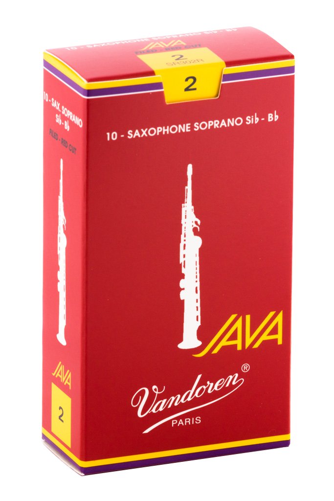 Vandoren Sr302R Soprano Sax Java Red Reeds Strength 2; Box Of 10