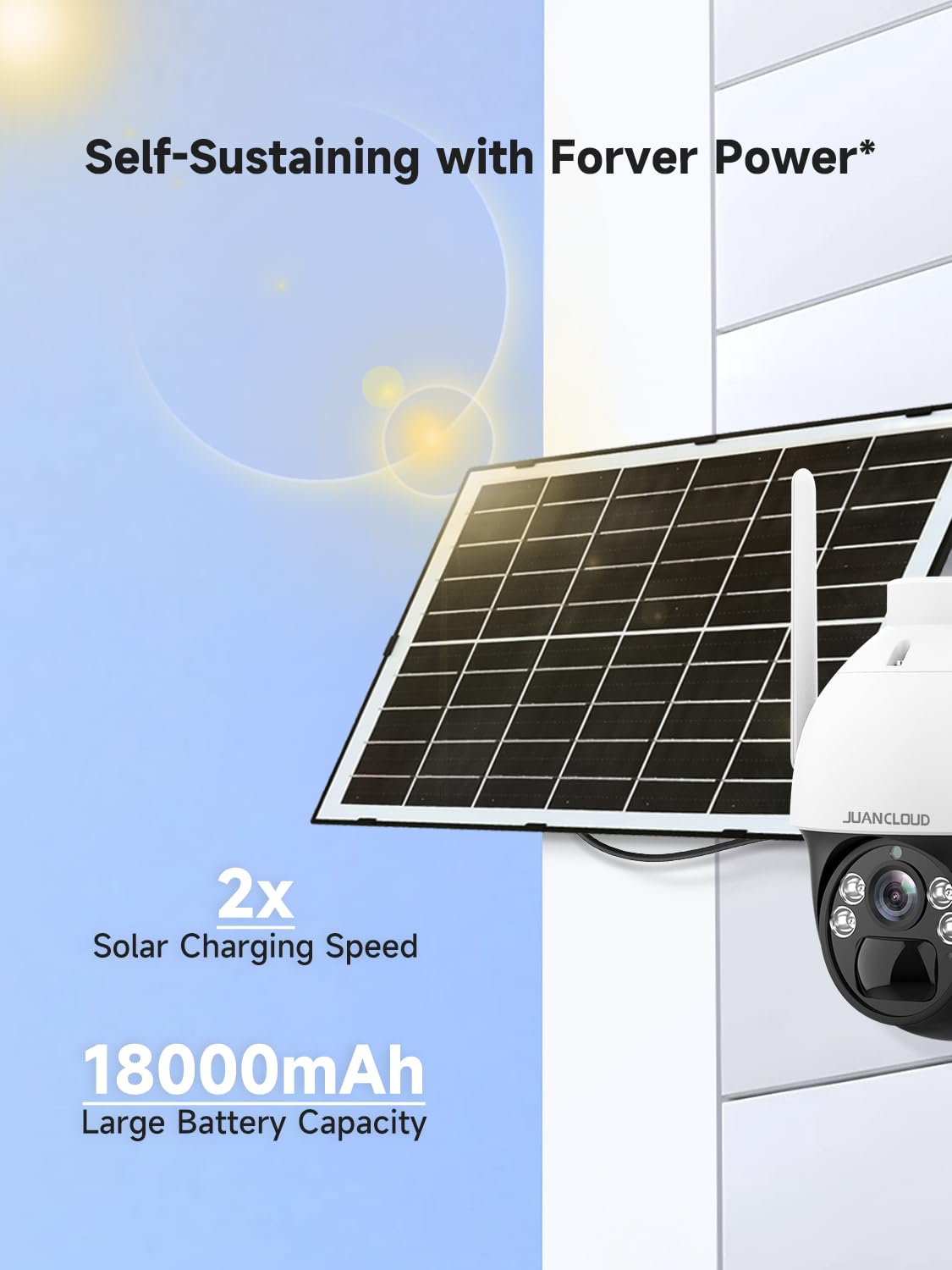 Juancloud 4G Lte Cellular Security Camera Outdoor Includes Sd&Sim Card, 4Mp No Wifi, Solar Powered 18000Mah, 2K Live 360, Color