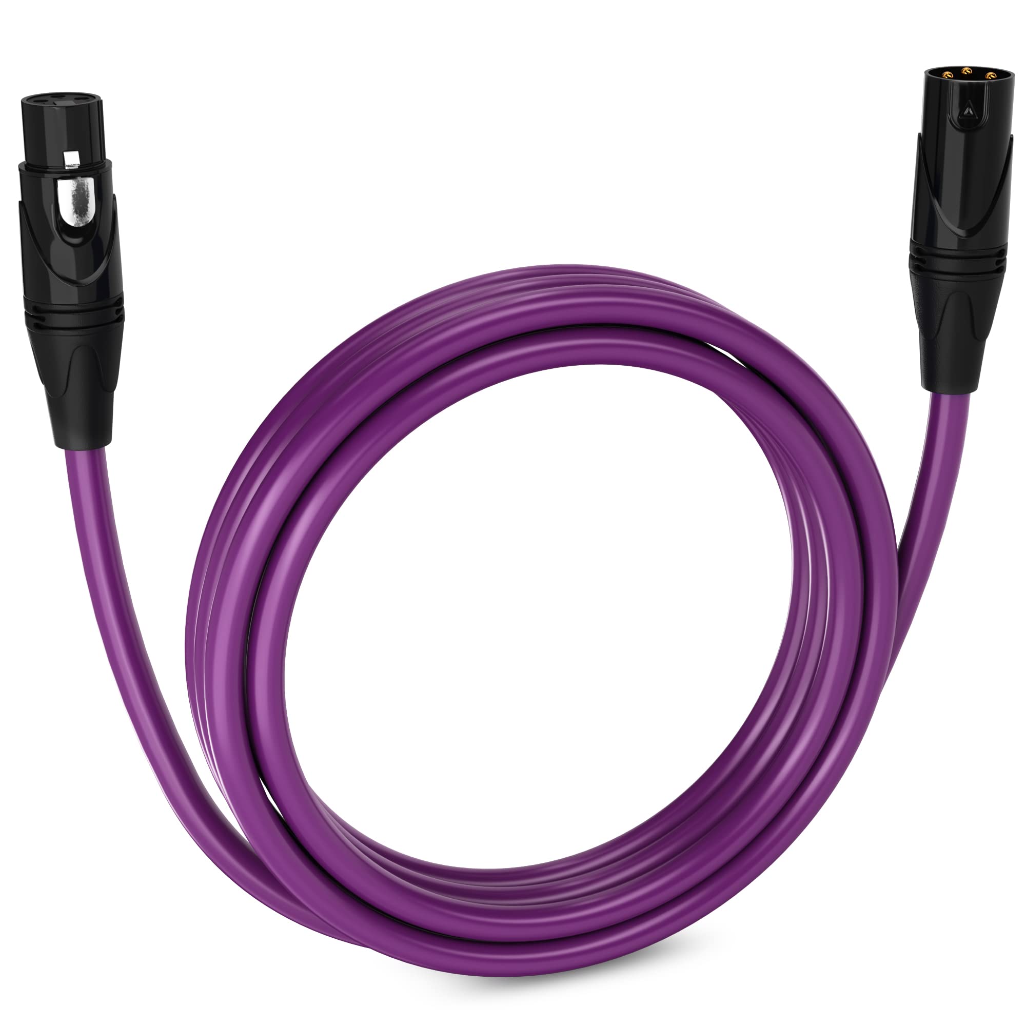 Lyxpro 10 Feet Xlr Microphone Cable Balanced Male To Female 3 Pin Mic Cord For Powered Speakers Audio Interface Professional Pro Audio Performance And Recording Devices   Purple
