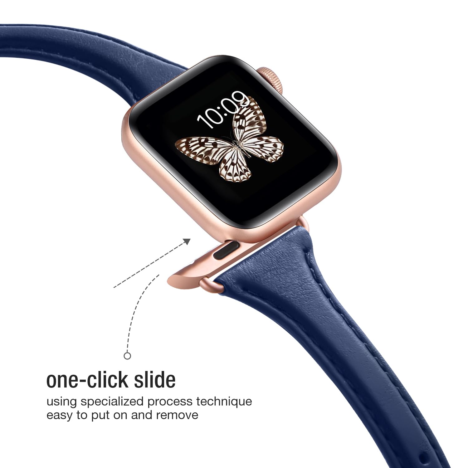 Wfeagl Leather Bands Compatible With Apple Watch 38Mm 40Mm 42Mm 44Mm, Top Grain Leather Band Slim & Thin Wristband For Iwatch Se