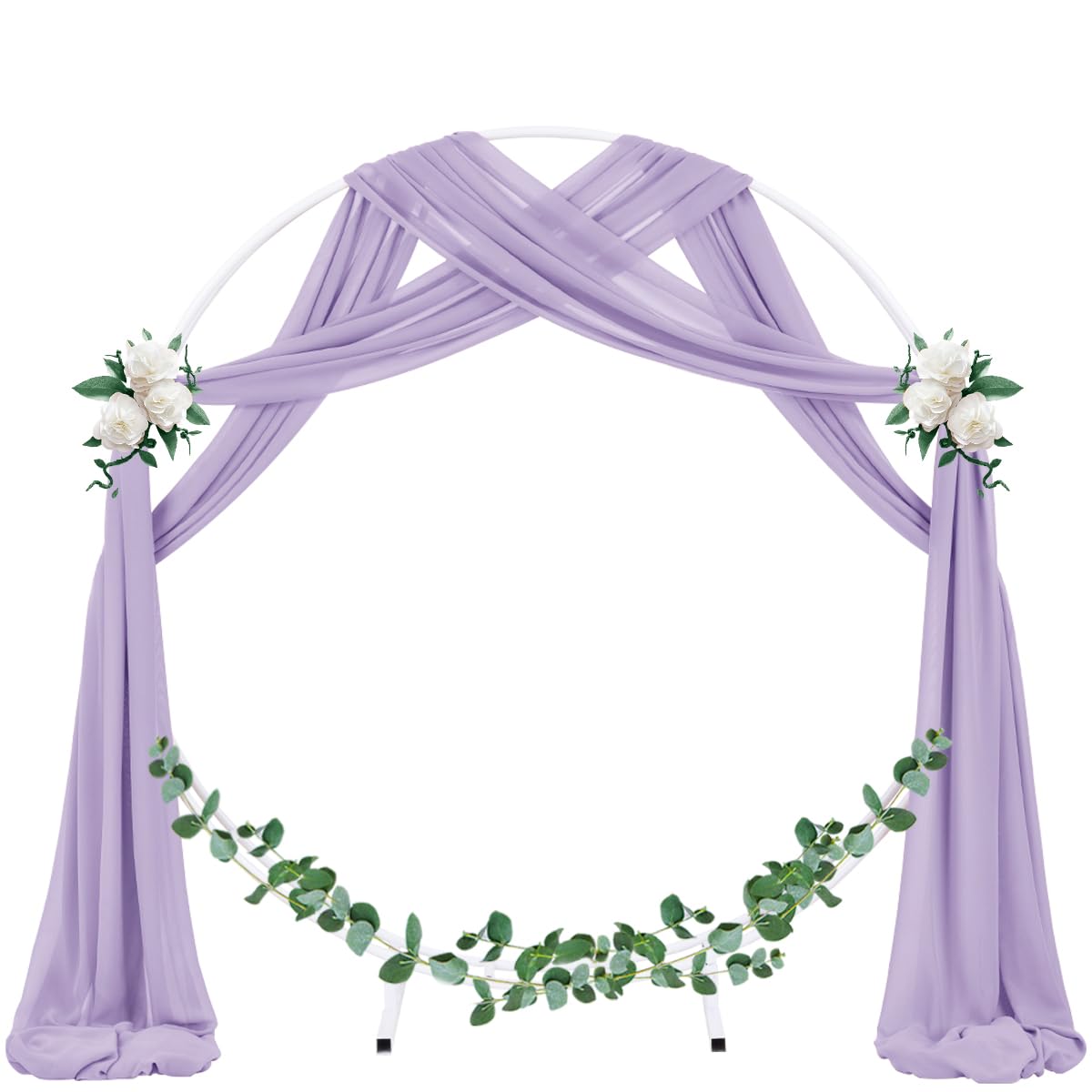 Socomi Wedding Arch Draping Fabric 1 Panel 29'' X 19Ft Lavender Purple Sheer Chiffon Curtain Drapes 6 Yards For Wedding Ceremony