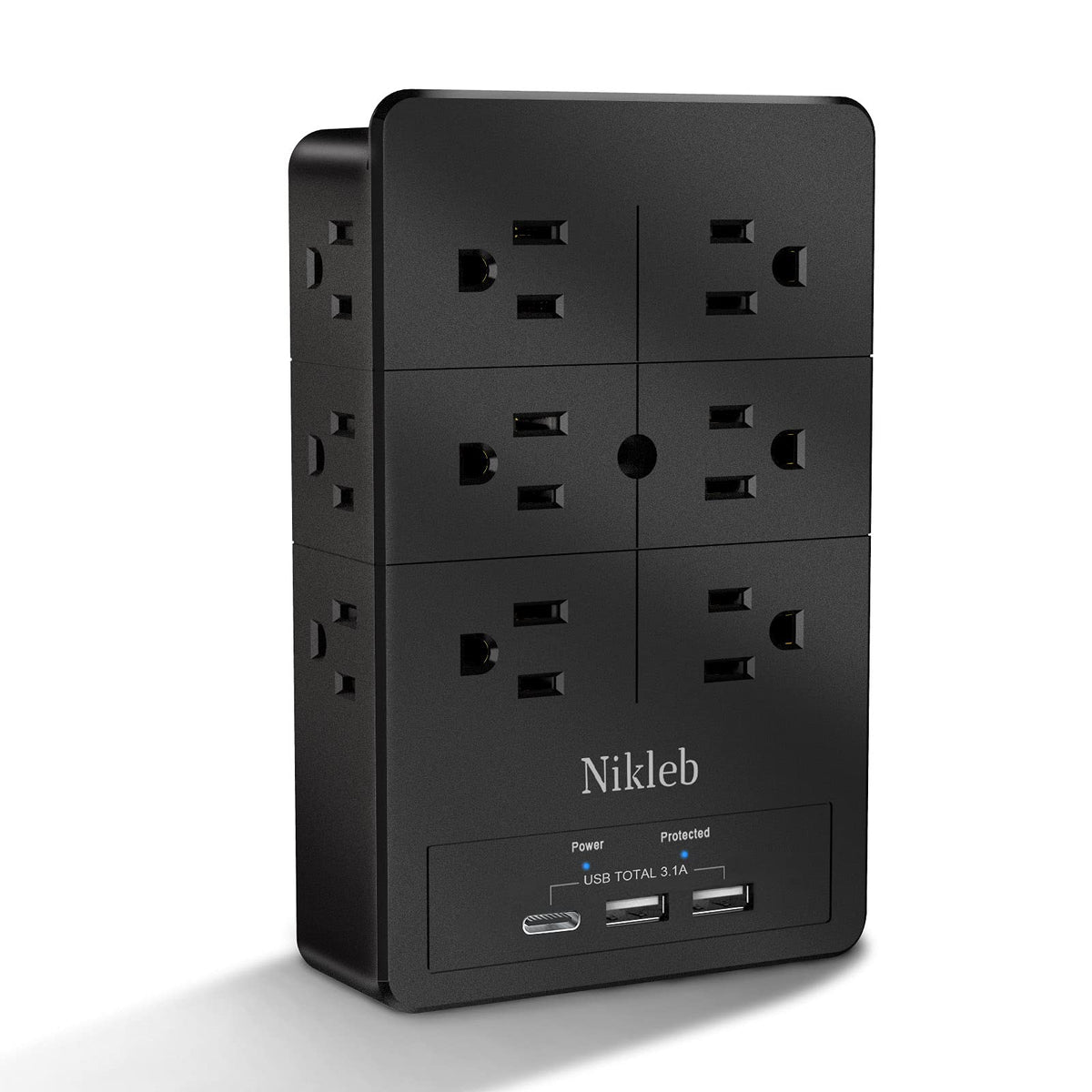 Multi Plug Outlet Extender Nikleb, Surge Protector 12 Outlets, Wall Plug With 2 Usb+ Usb C Ports Total 3.1A, Charger Blocks Wall Mount, Outlet Splitter Heavy Duty For Home, Office, Garage Improvement
