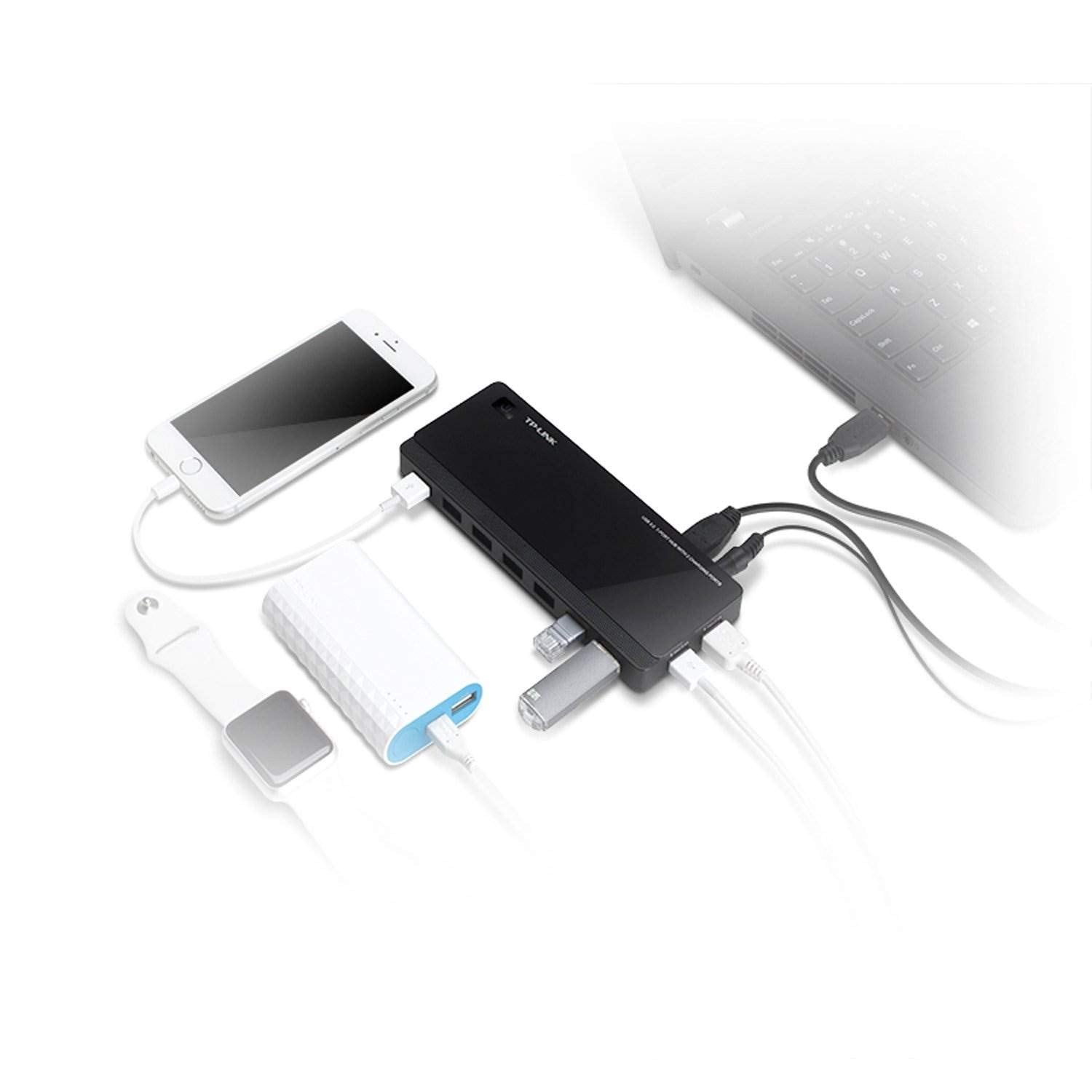 Tp-Link Powered Usb Hub 3.0 With 7 Usb 3.0 Data Ports And 2 Smart Charging Usb Ports. Compatible With Windows, Mac, Chrome & Lin