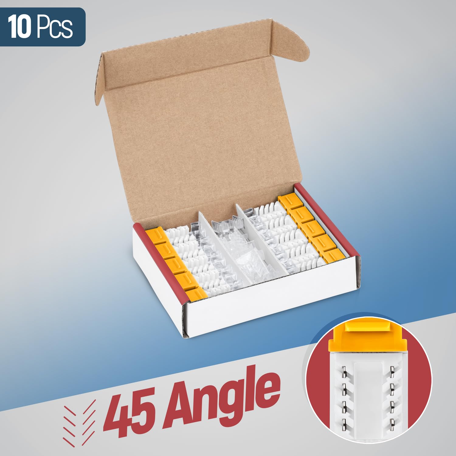 Everest Media Solutions 45 Angled Cat6 Keystone Jack In Yellow   Slim Profile Rj45 Ethernet Connector   Compatible With 45 Angle