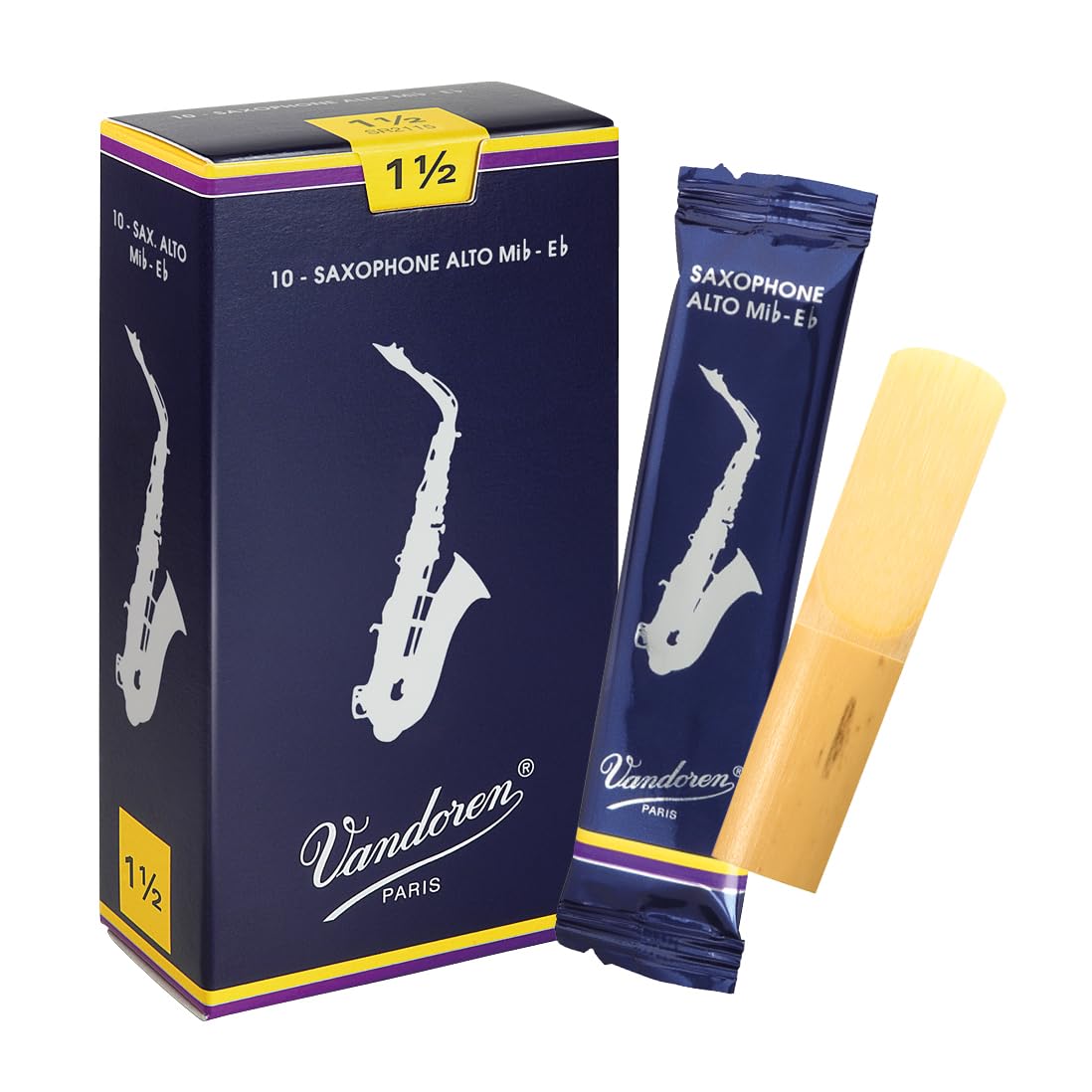 Vandoren Sr2115 Alto Sax Traditional Reeds Strength 15 Box Of 10