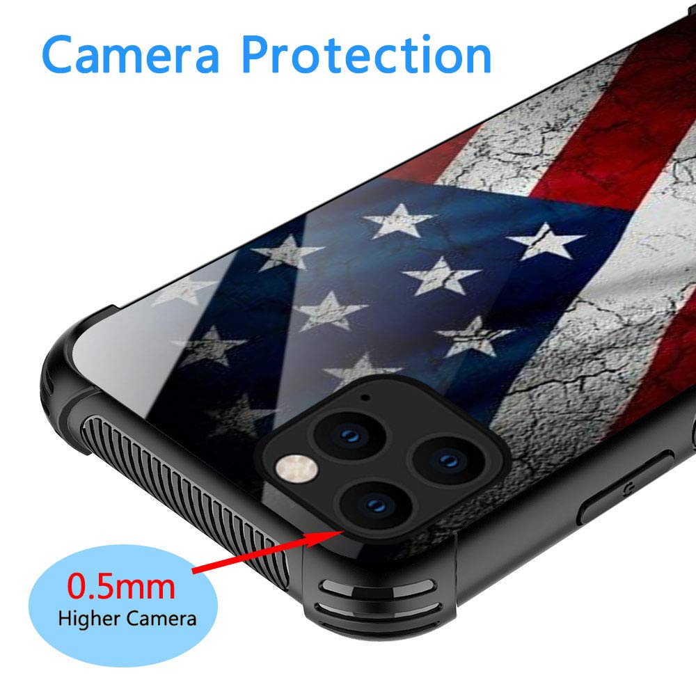 Zhegailian Case Compatible With Iphone 12,Stone Flag Case For Iphone 12 Pro For Boys Men,Pattern Design Anti Scratch Organic Gla