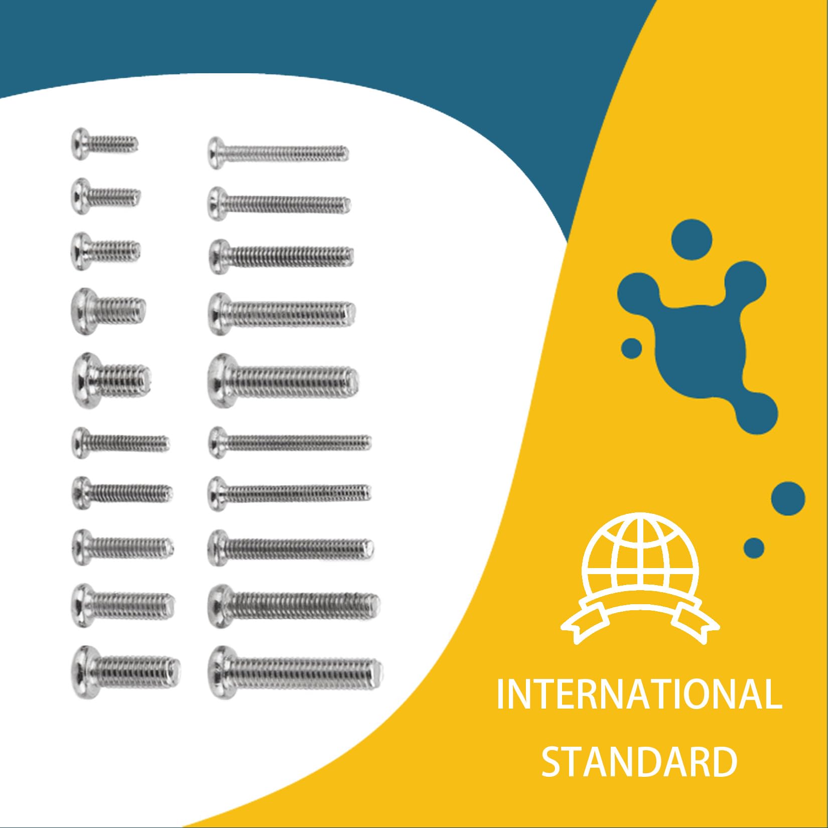 Woshilaods 1000 Pcs Tiny Screws For Electronics, M1.6 M1.7 M2 M2.5 M3 Round Head Mini Screws, Replacement Computer Screws, Small
