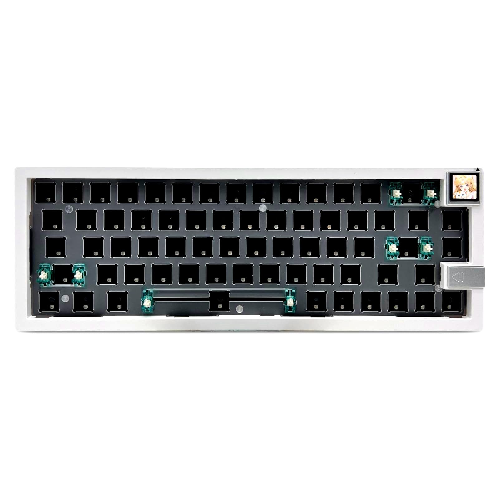 Boyi Gmk67S 65% Keyboard Kit With Tft Lcd Screen,Hot Swap Bt5.0/2.4G/Type C Tri Mode Wireless Gasket Structure Kit Rgb Mechanica